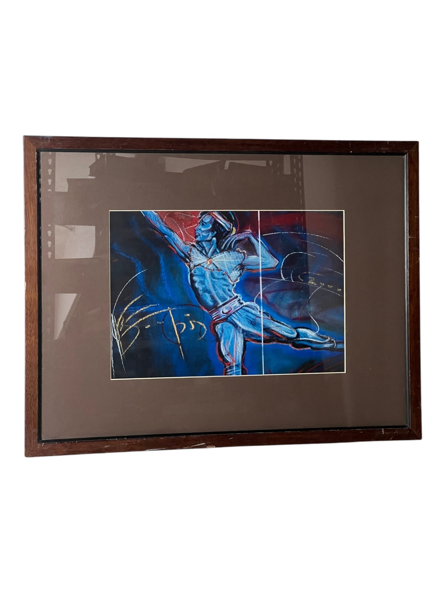 Blue Figure Contemporary Lithograph (1 of 3)