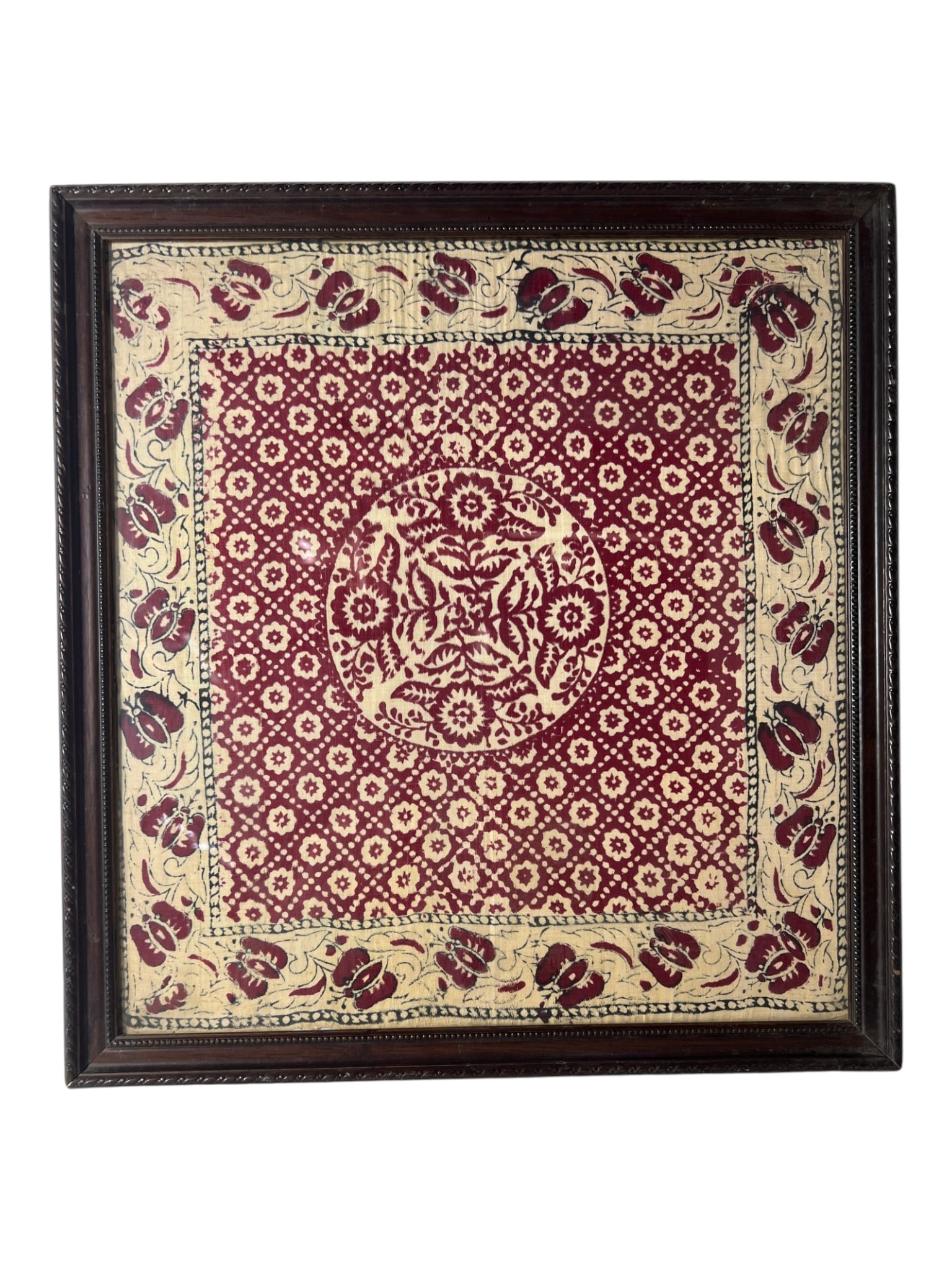 Framed Textile Folk Art Panel (1 of 3)