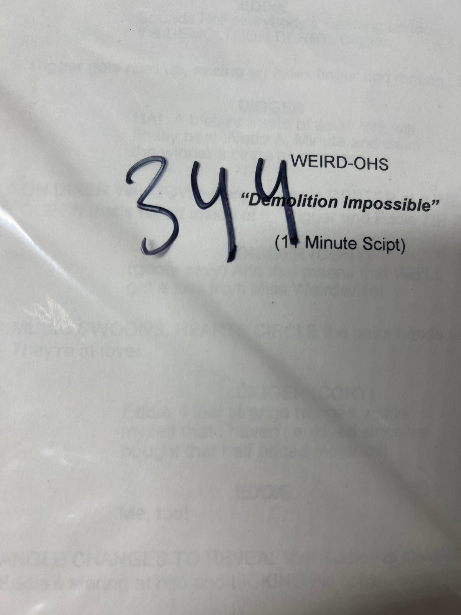 Weird-Ohs Script TV SHOW - 4