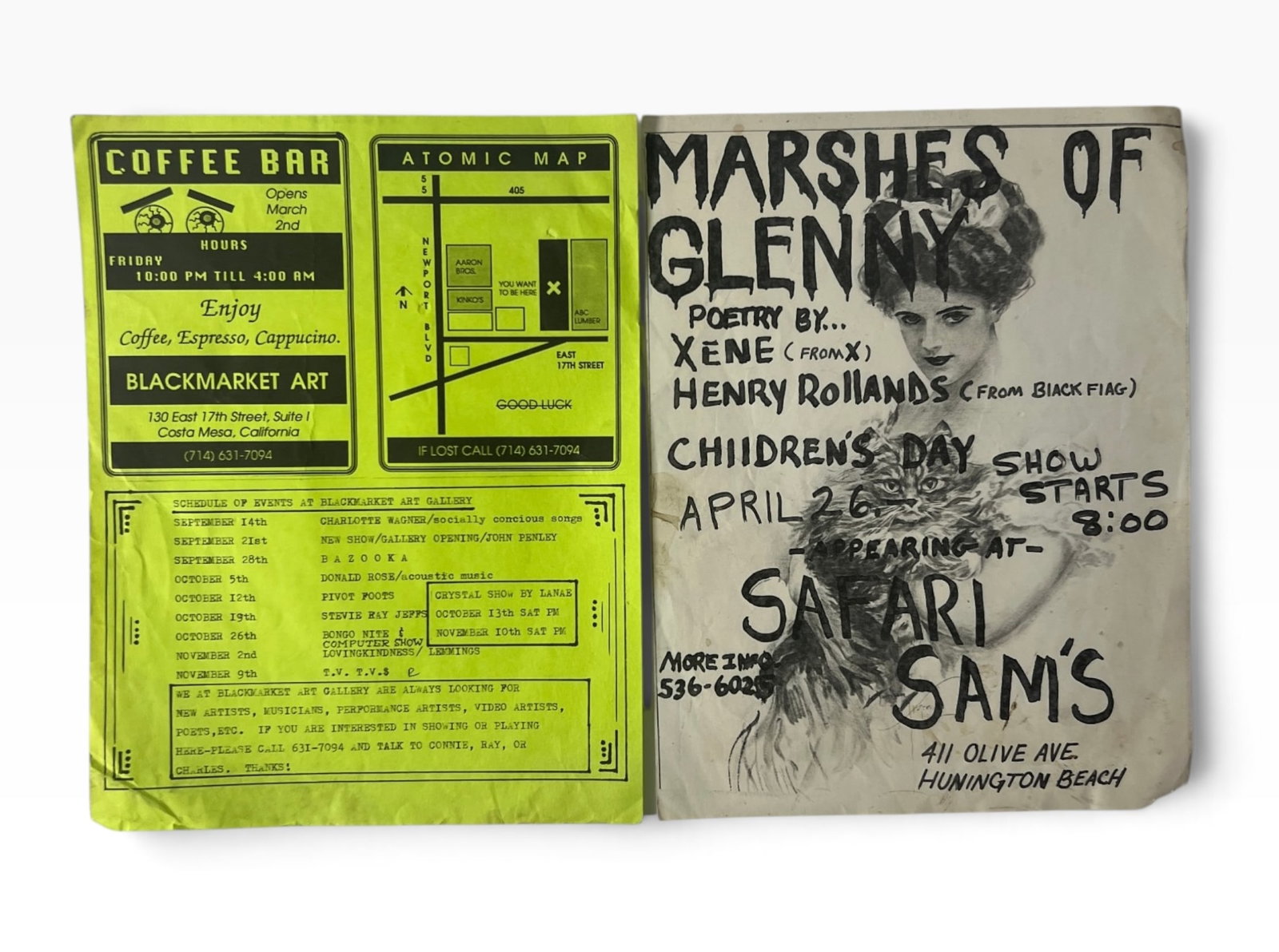 Marshes of Glenn Henry Rollins Punk Rock Flyers