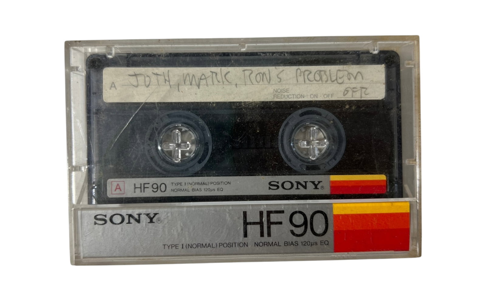 Vintage Punk Rock Underground Music Production Cassette: Vintage Sony HF90 cassette with handwritten label appearing to reference a production recording. From a larger Southern California punk and underground music archive. Exact contents, artist