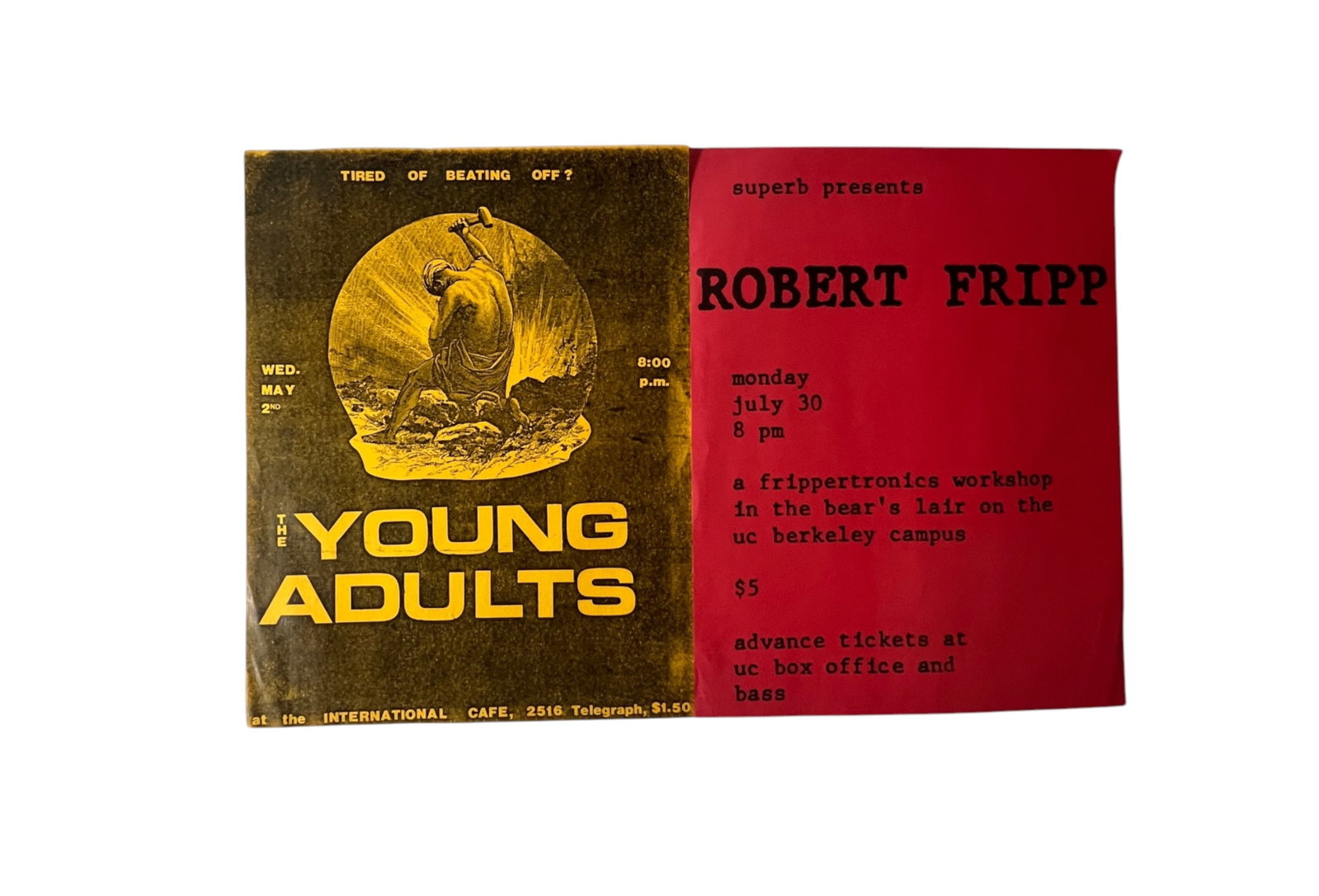 Young Adults Robert Fripp Vintage Punk Rock Flyers (1 of 4)