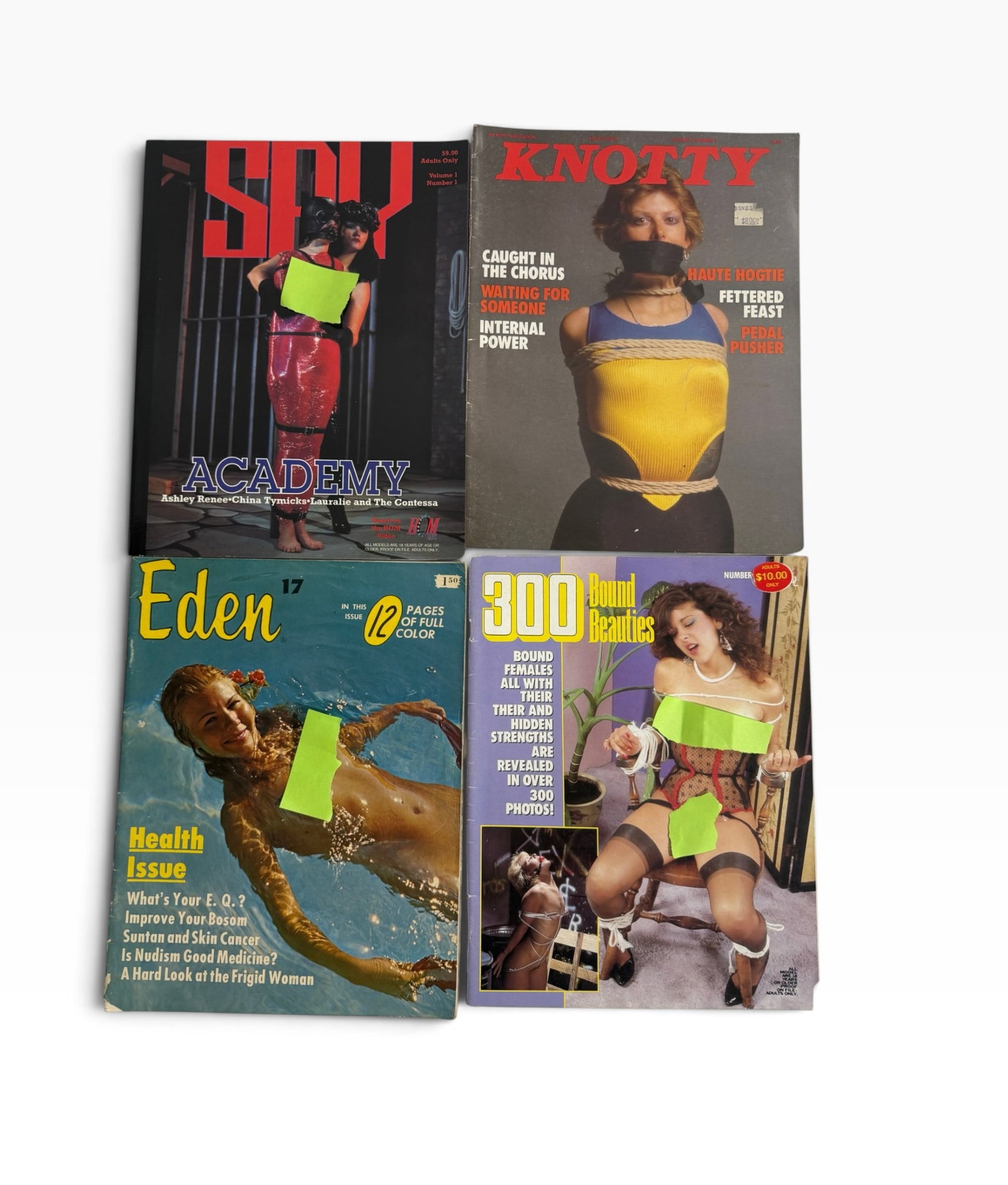 Vintage Adult Magazine Lot SPY Academy Knotty Eden 300 Bound Beauties