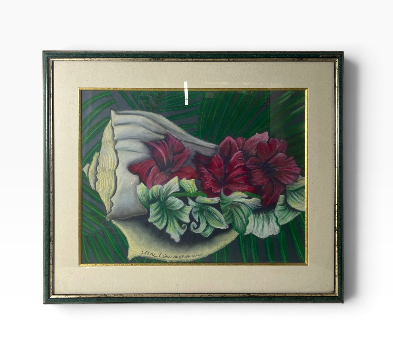 Marc Zimmerman Signed Floral Still Life with Shell (1 of 6)