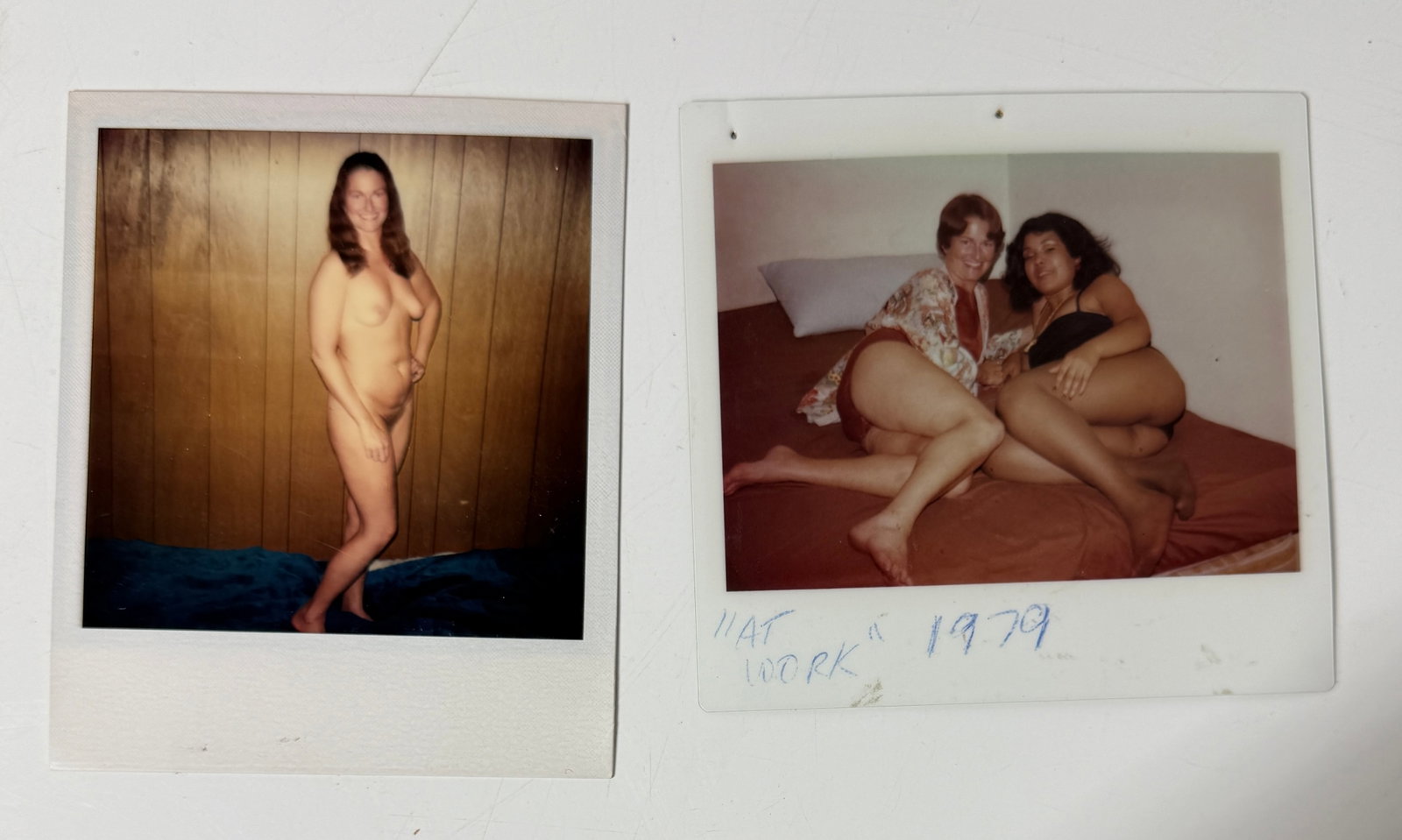 Vintage Nude Magazine Model Polaroids w/ Photo Shoot: vintage adult-magazine/model photography production archive, circa 1990s, consisting of original Polaroid casting/reference photographs