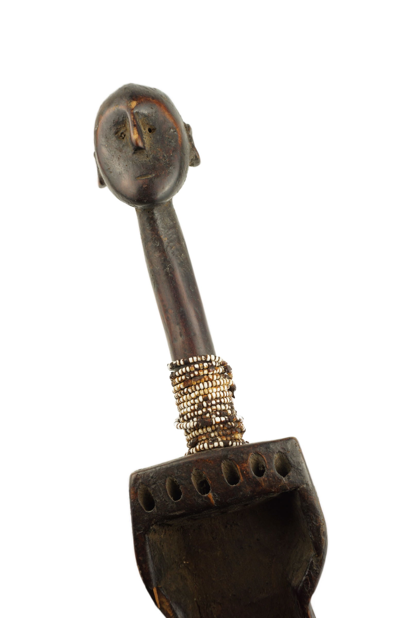 East African Trough Zither: Mid 20th century. An East African, possibly Tanzanian, trough zither musical instrument. Good condition for an object of this type and age. Marks, nicks, scratches, and abrasions consistent with age