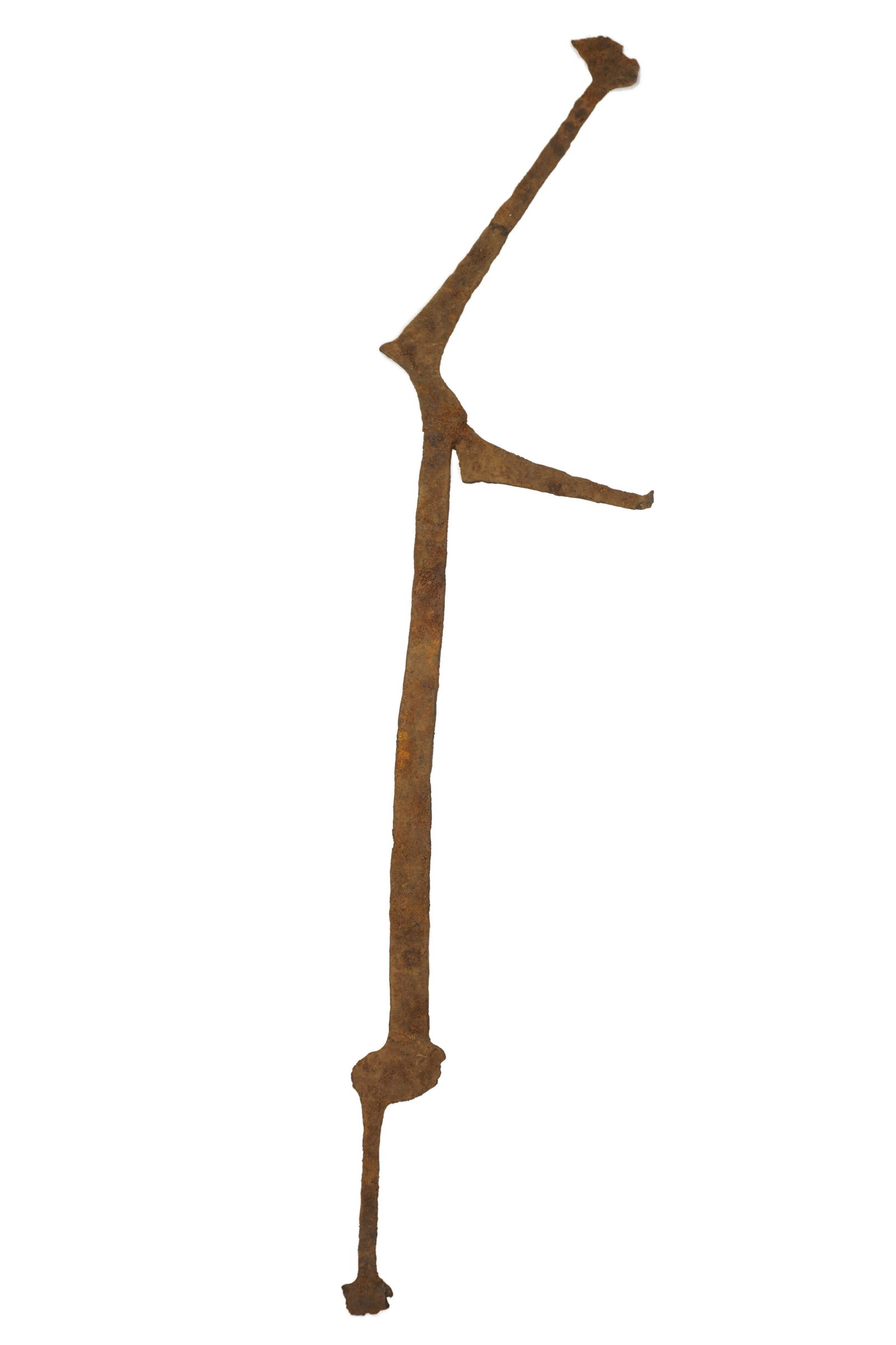 Sara Ngama Iron Currency: Early 20th Century A nice example of Iron currency in a figural forms of a human. It would have been used as currency by the Sara people and made by the Ngama people of chad for trading and practical