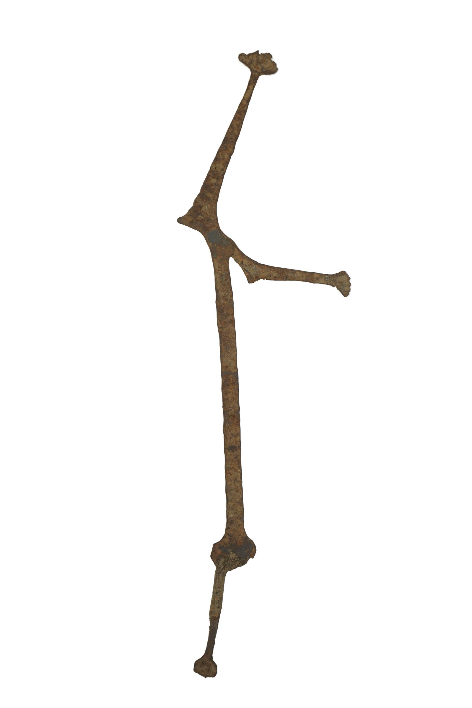 Sara Ngama Iron Currency: Early 20th Century A nice example of Iron currency in a figural forms of a human. It would have been used as currency by the Sara people and made by the Ngama people of chad for trading and practical