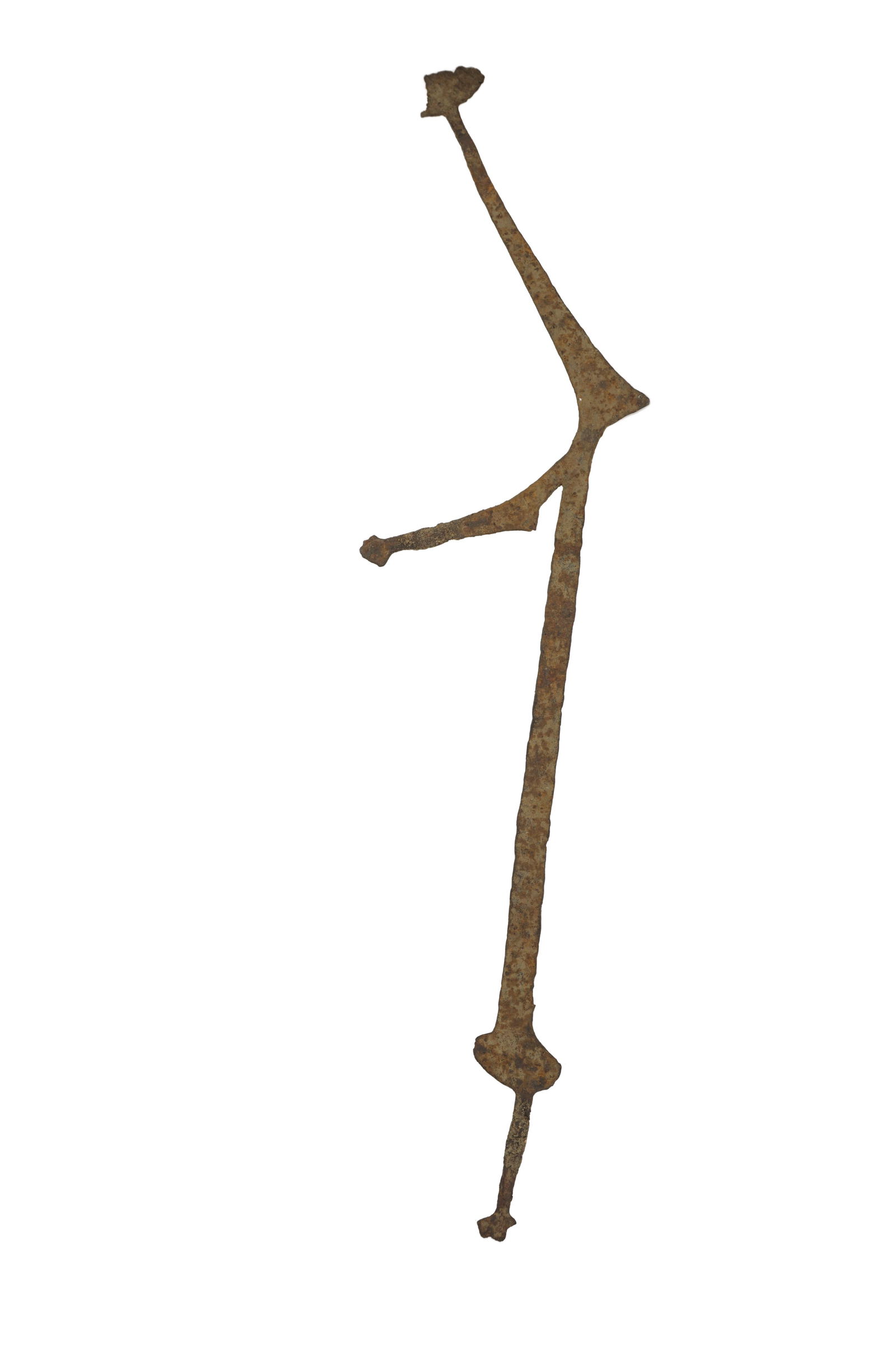 Sara Ngama Iron Currency: Early 20th Century A nice example of Iron currency in a figural forms of a human. It would have been used as currency by the Sara people and made by the Ngama people of chad for trading and practical