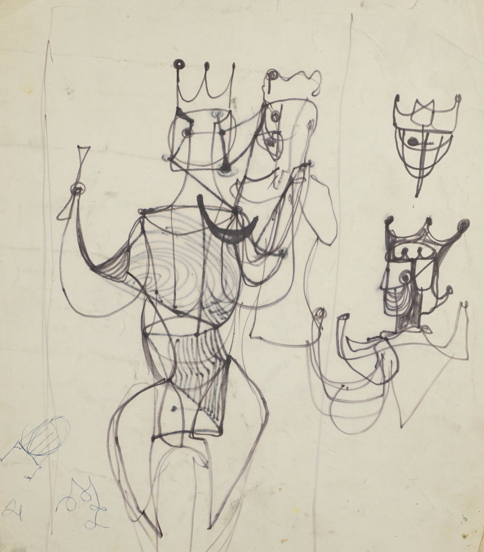 Felix Ruvolo (American, 1912-1992): Felix Ruvolo (American, 1912-1992) Mixed Media on paper. Unframed. Most are signed by Ruvolo, check the photos. Provenance note: This item is from the San Francisco estate of Antonio Ruvolo, the son o