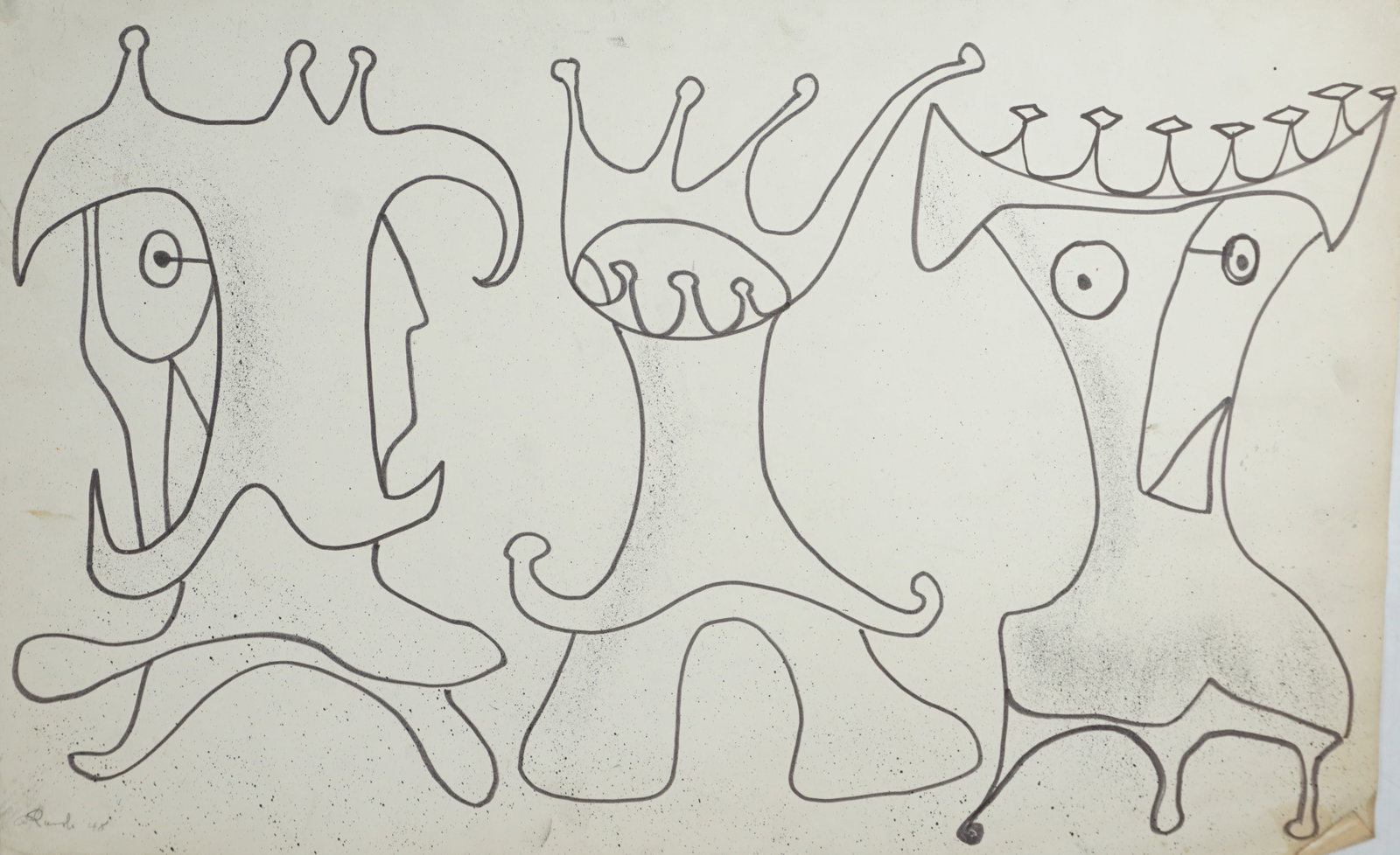 Felix Ruvolo (American, 1912-1992): Felix Ruvolo (American, 1912-1992) Mixed Media on paper. Unframed. Most are signed by Ruvolo, check the photos. Provenance note: This item is from the San Francisco estate of Antonio Ruvolo, the son o