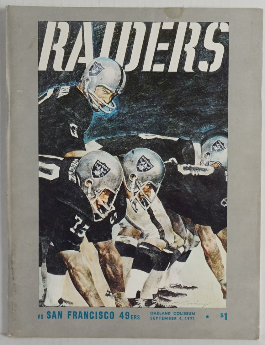 Raiders vs San Francisco 49ers Oakland Coliseum September 4, 1971 Game Program (1 of 3)