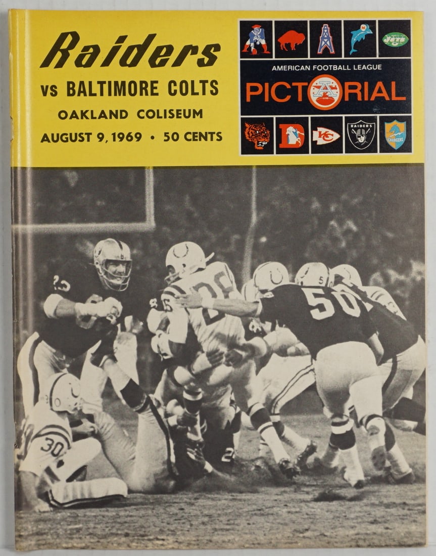 Raiders Vs. Baltimore Colts Oakland Coliseum August 9, 1969 Pictorial American Football League Game (1 of 3)