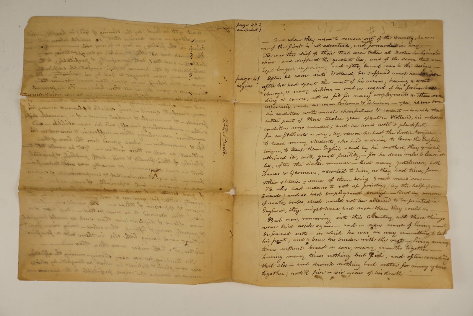 Manuscript Transcription of Gov. Bradford’s Plymouth History & Elder William Brewster Eulogy (1 of 8)
