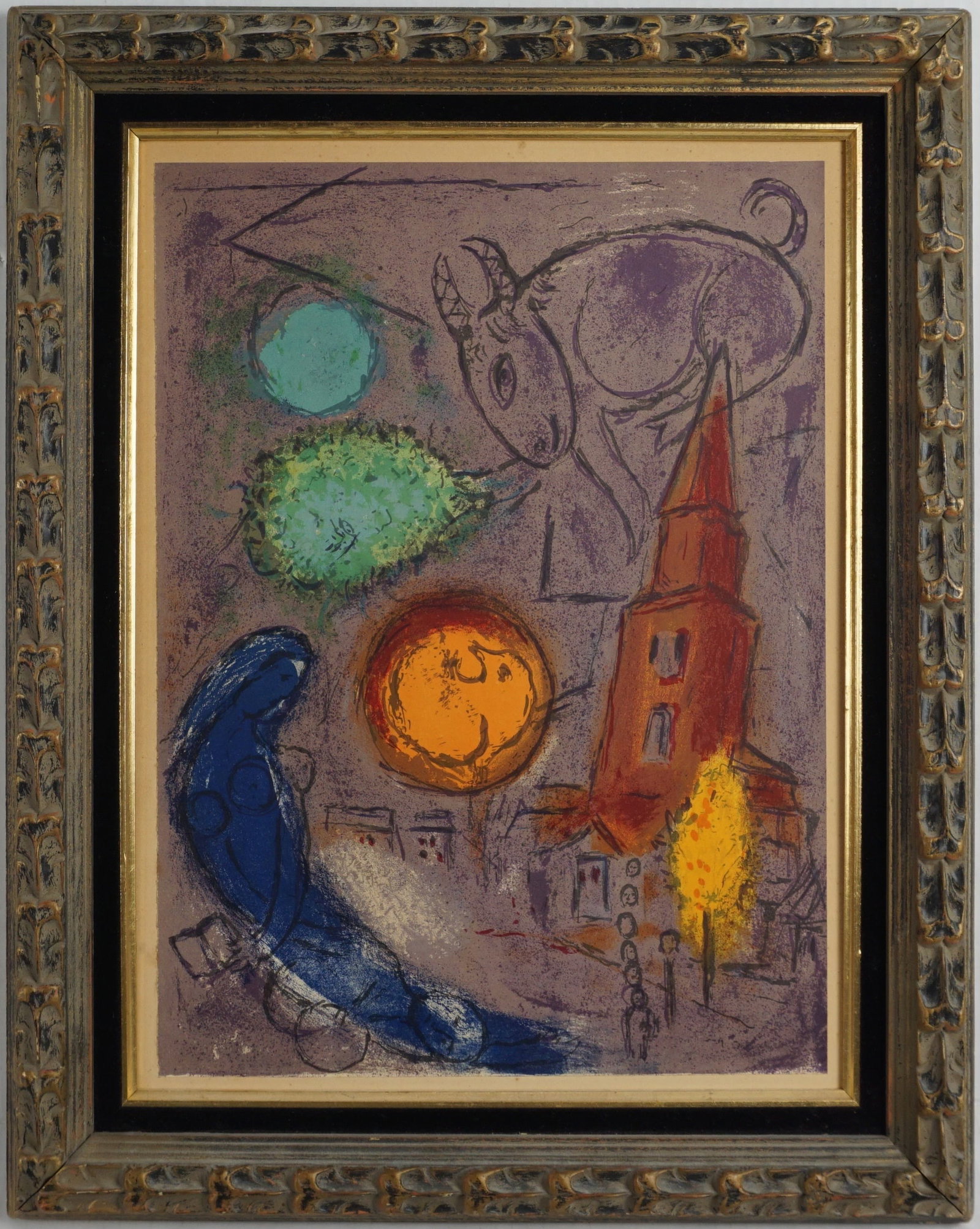 Marc Chagall: Saint-Germain-des-Prés, Paris 1954, Original Lithograph (1 of 4)