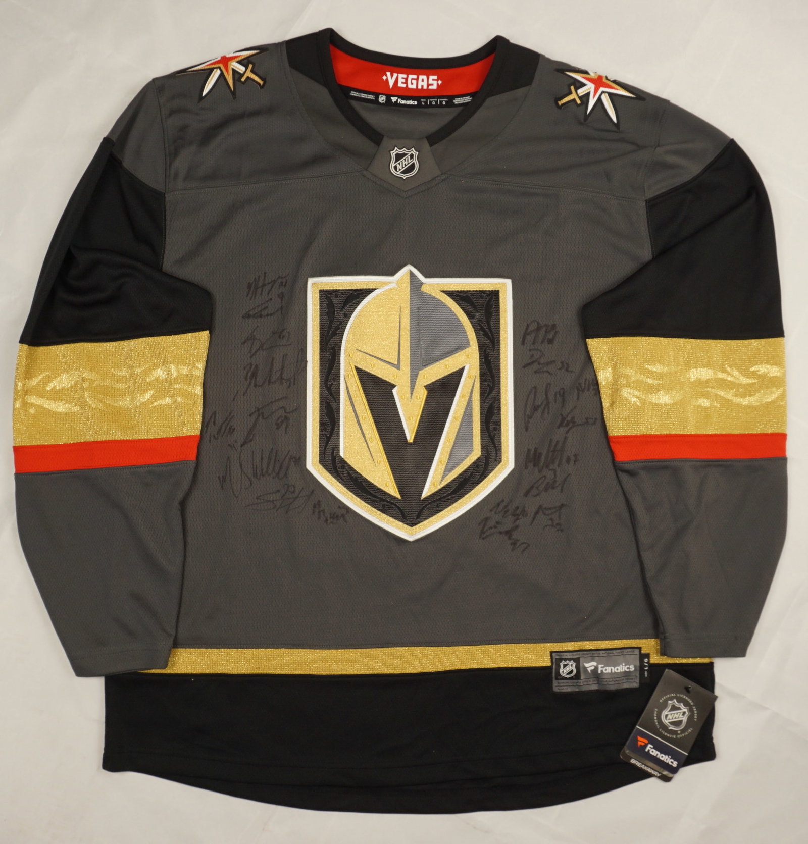 2023 Vegas Golden Knights Team Signed Stanley Cup Jersey with COA and Season Ticket Holder (1 of 5)