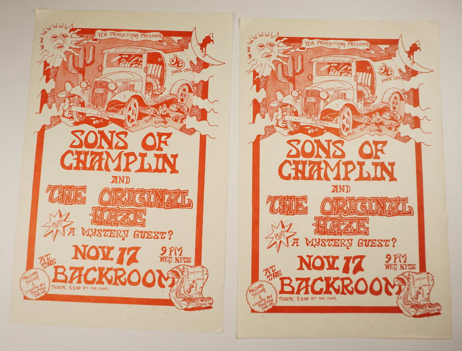 Pair of 1976 Sons of Champlin Concert Posters, The Backroom Santa Cruz (1 of 5)
