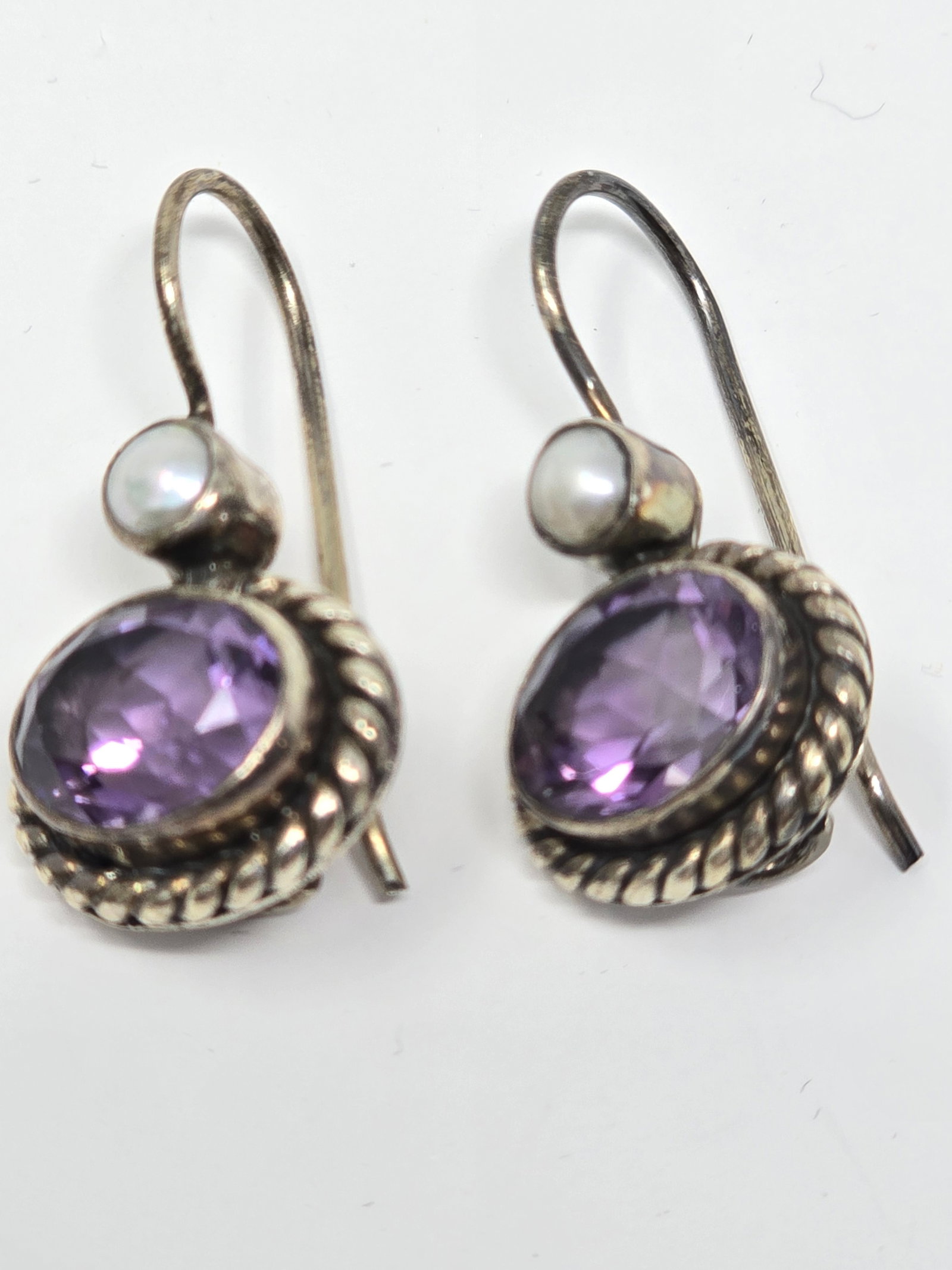 Amethyst and Pearl Earrings (1 of 6)