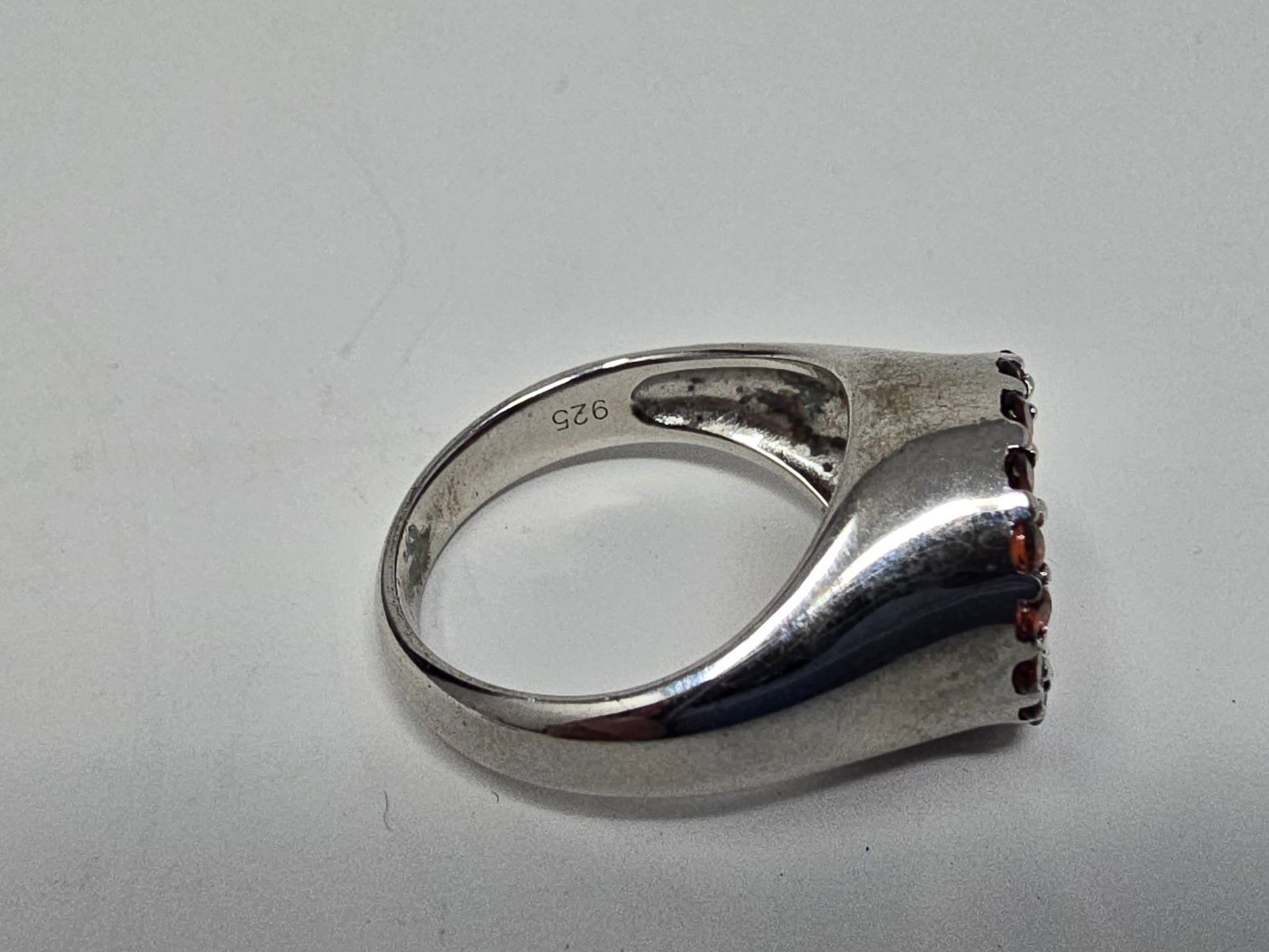 925 Sterling Silver Garnet Halo Ring - 4
