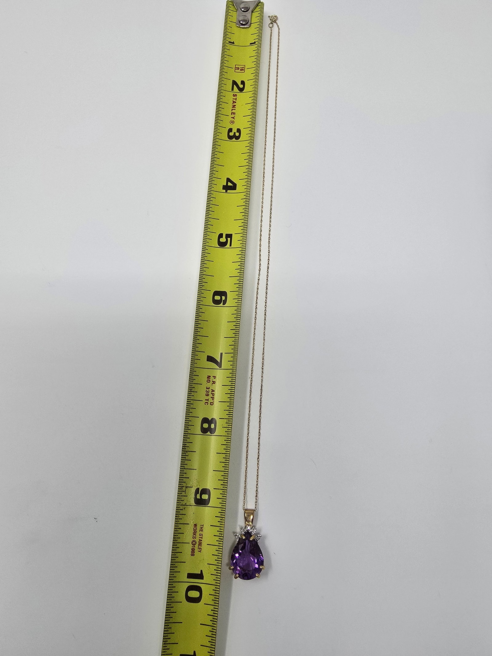 10K Amethyst and Diamond Pendant - 7