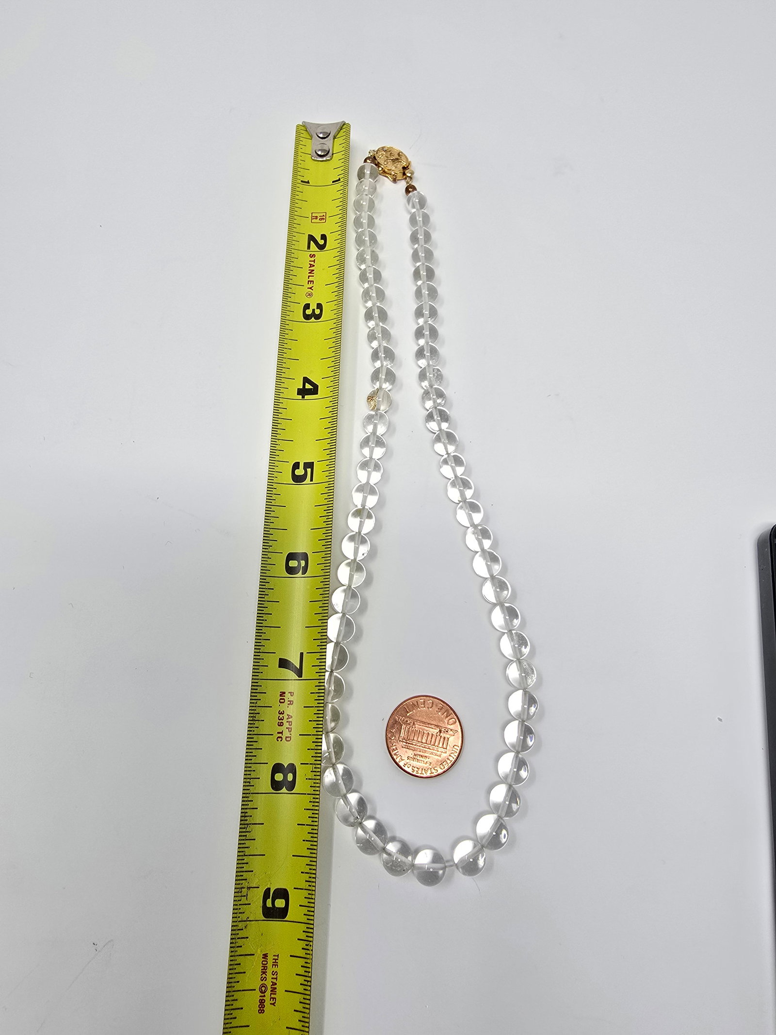 Round-beaded Necklace with 925 Sterling Silver Box Clasp - 7