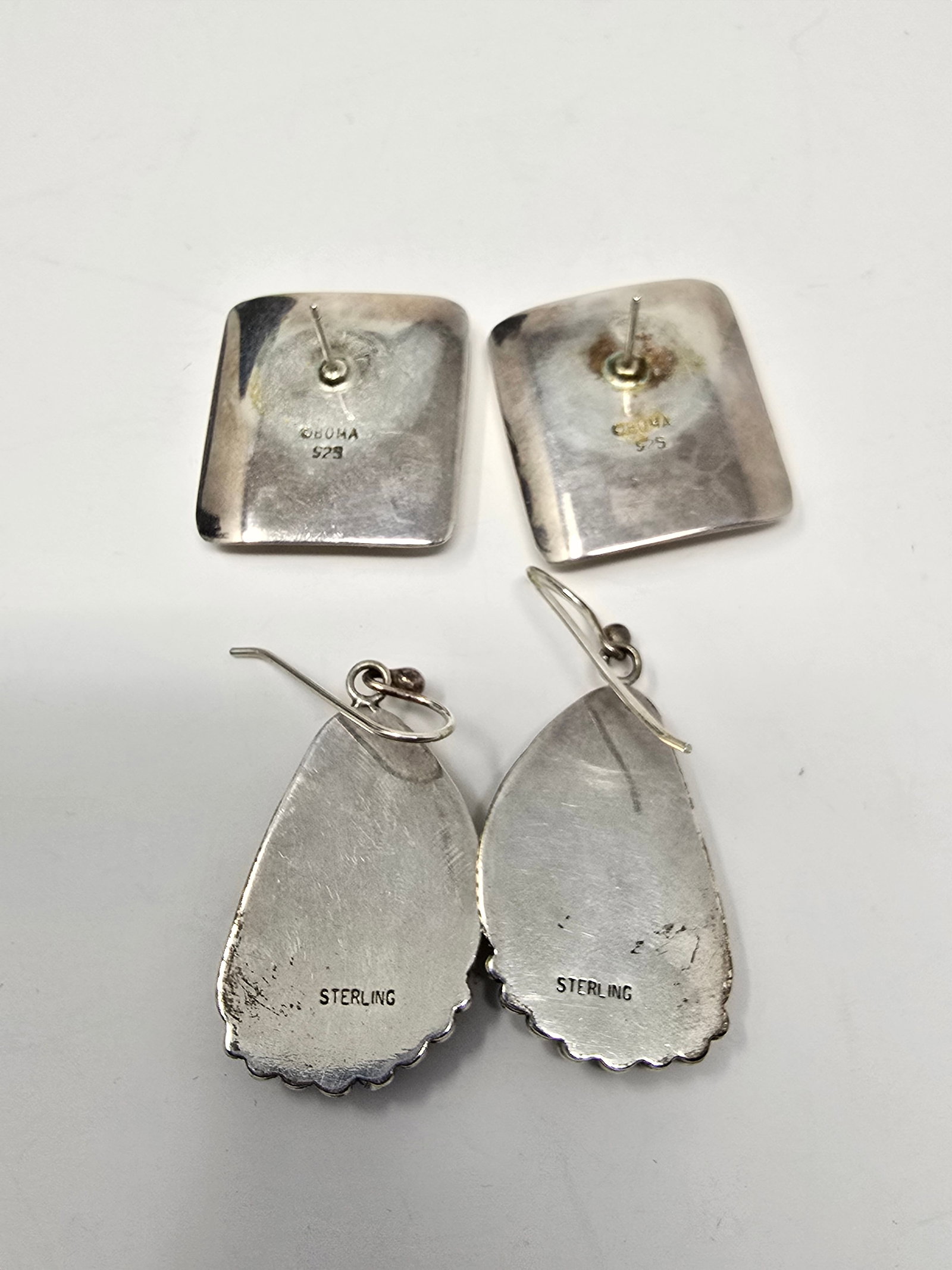 2 Pairs 925 Sterling Silver Earrings - 4