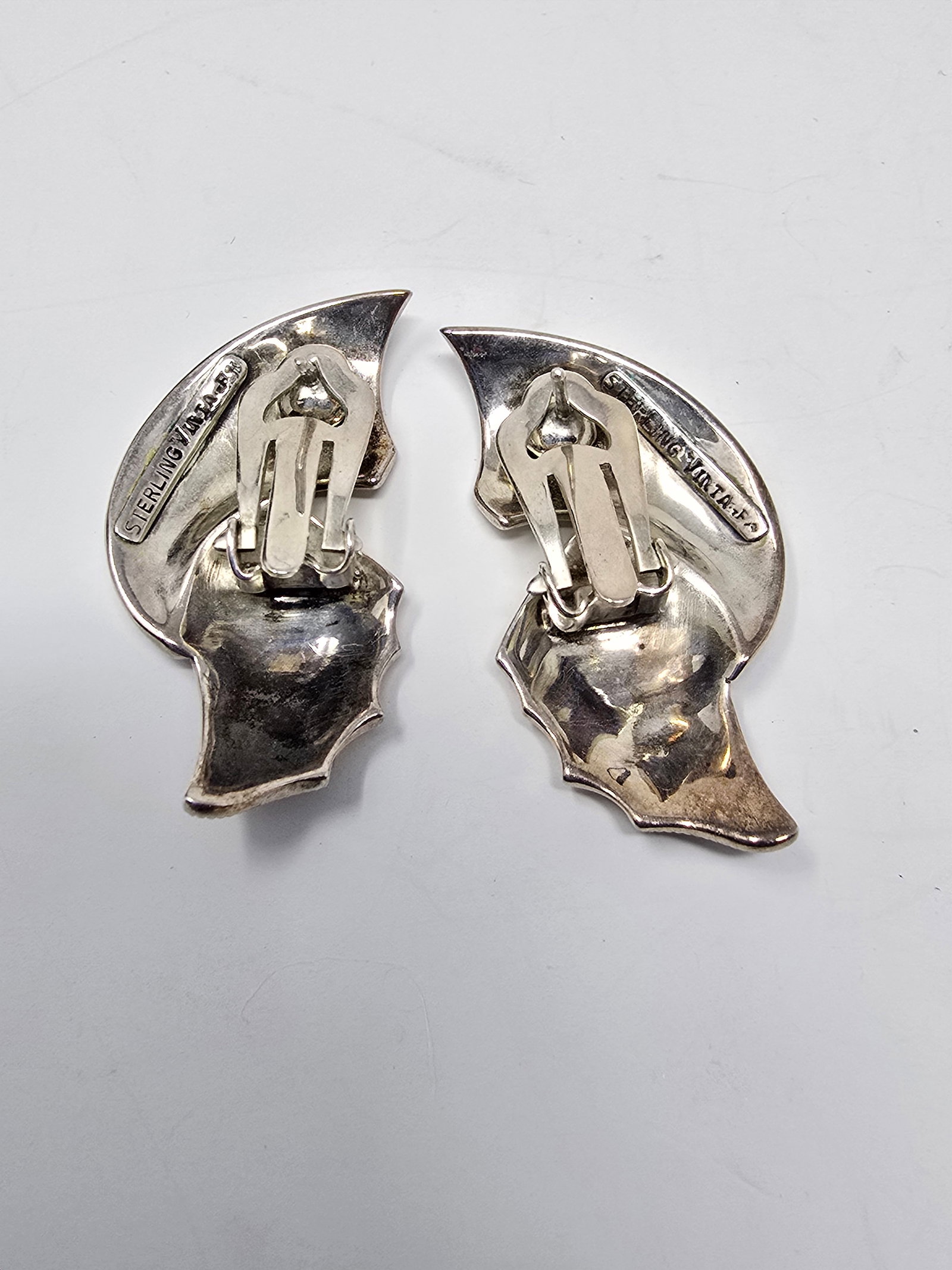 925 Sterling Silver Marcasite Pierced Earrings - 2