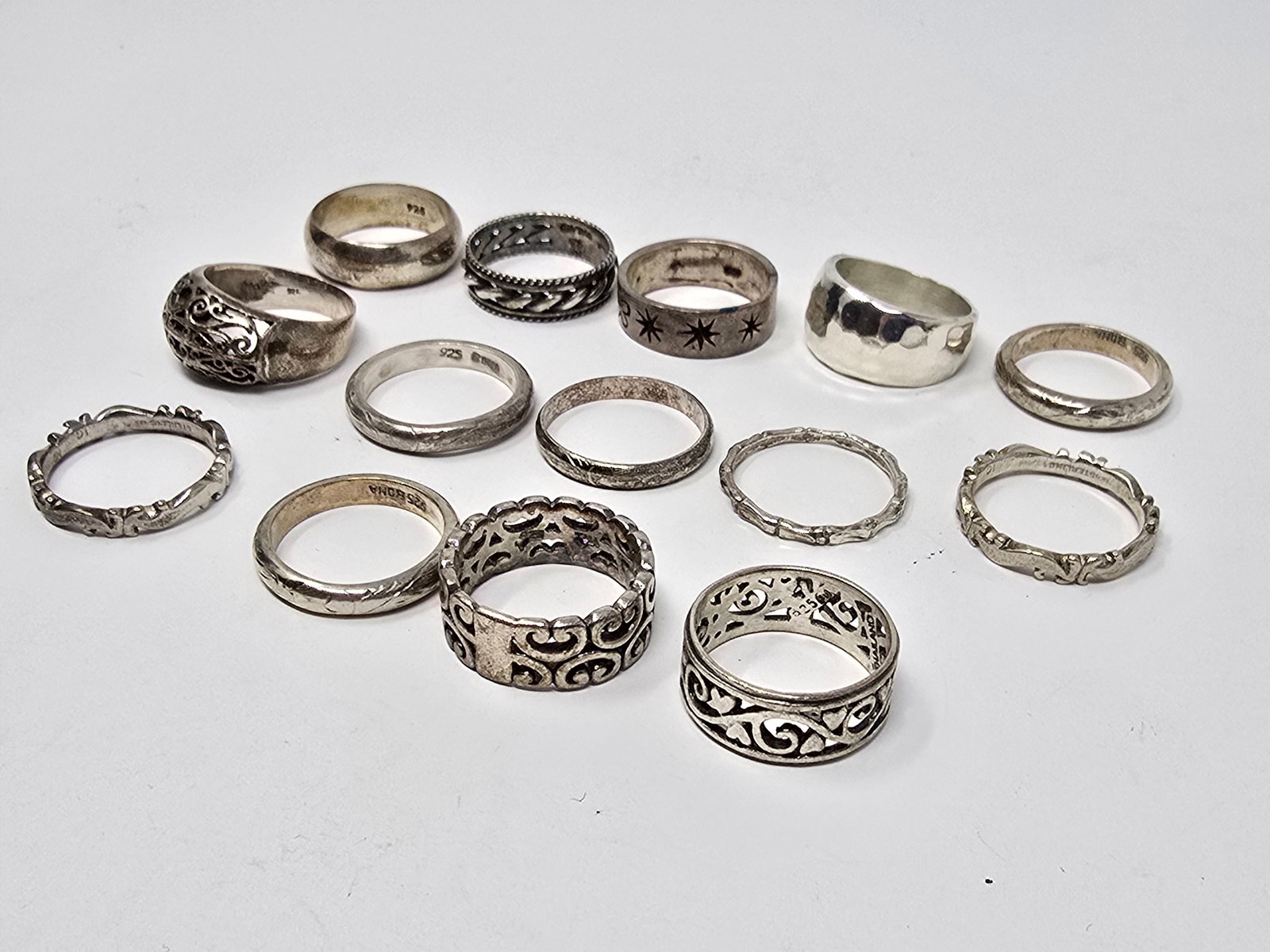 Lot of (14) 925 Sterling Silver Vintage Rings - 2