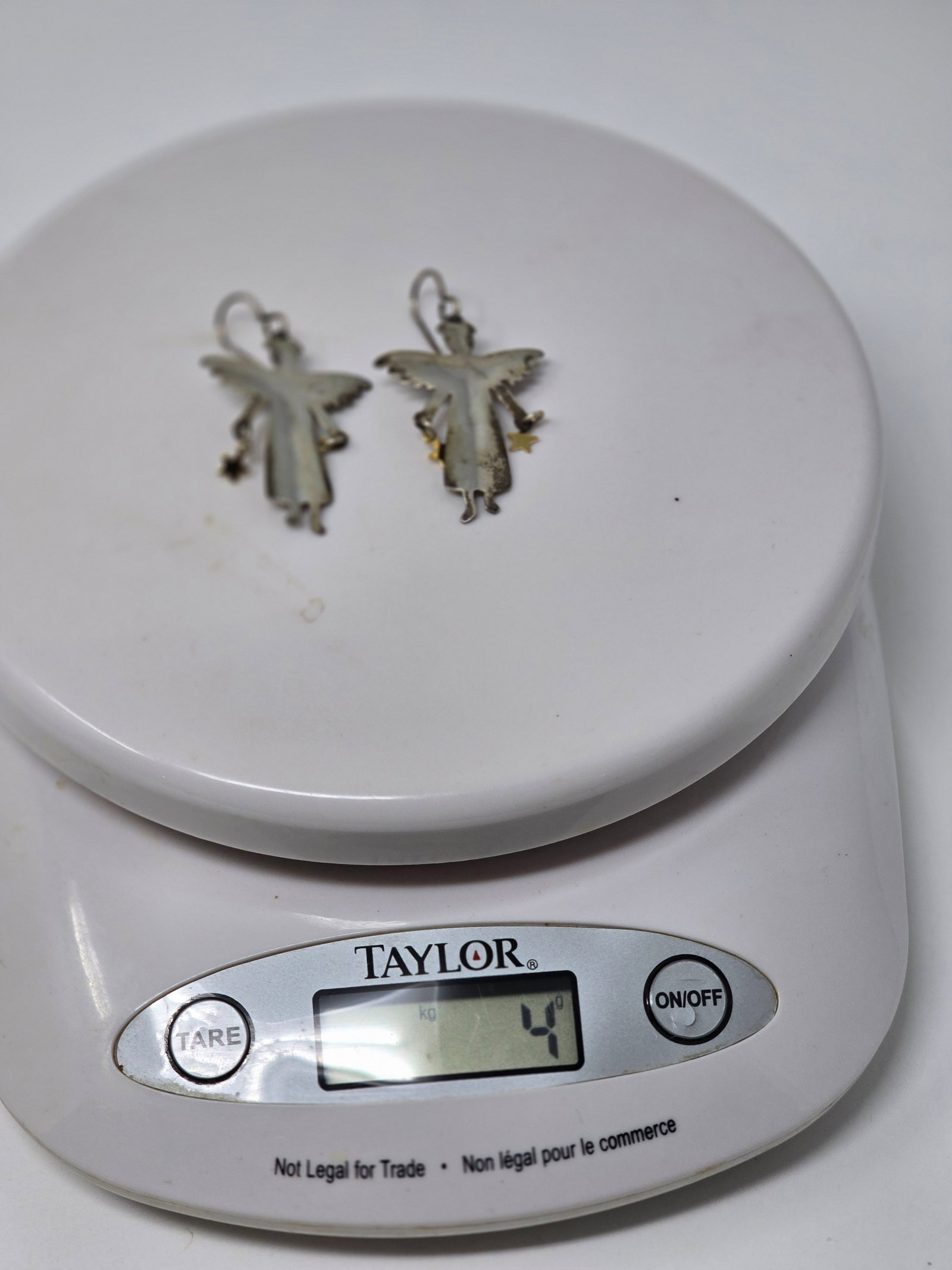 Vintage Zirkus 925 Sterling Silver Angel Earrings with Matching Brooch - 7