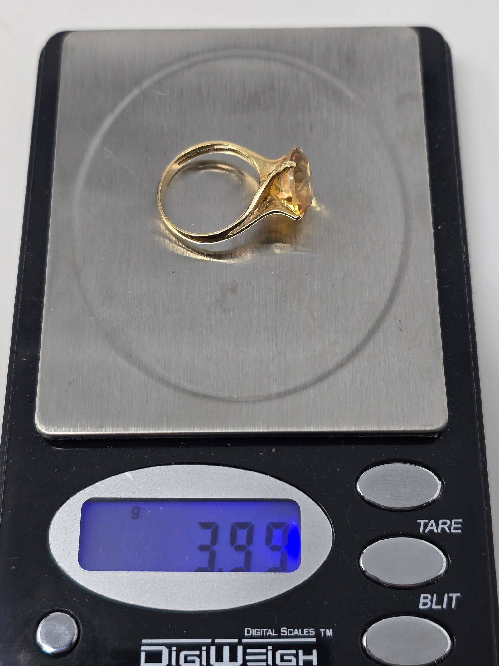 10k Gold Ring with Large Sunrise Mystic Topaz - 7