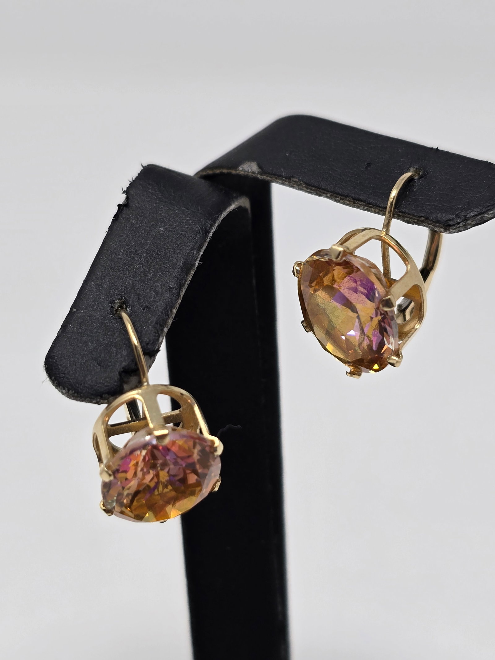 14k Gold Sunrise Mystic Topaz Earrings - 2