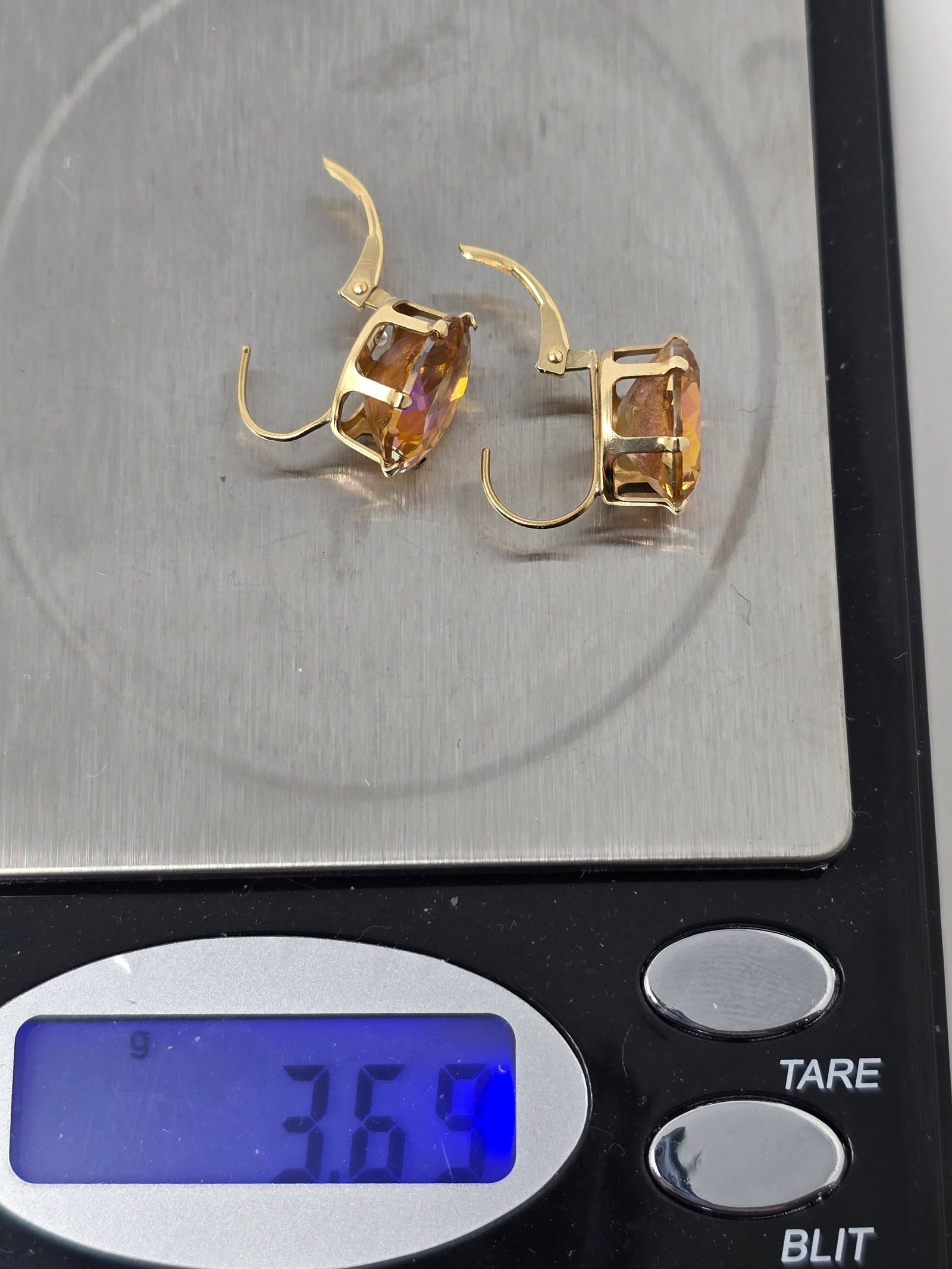 14k Gold Sunrise Mystic Topaz Earrings - 6