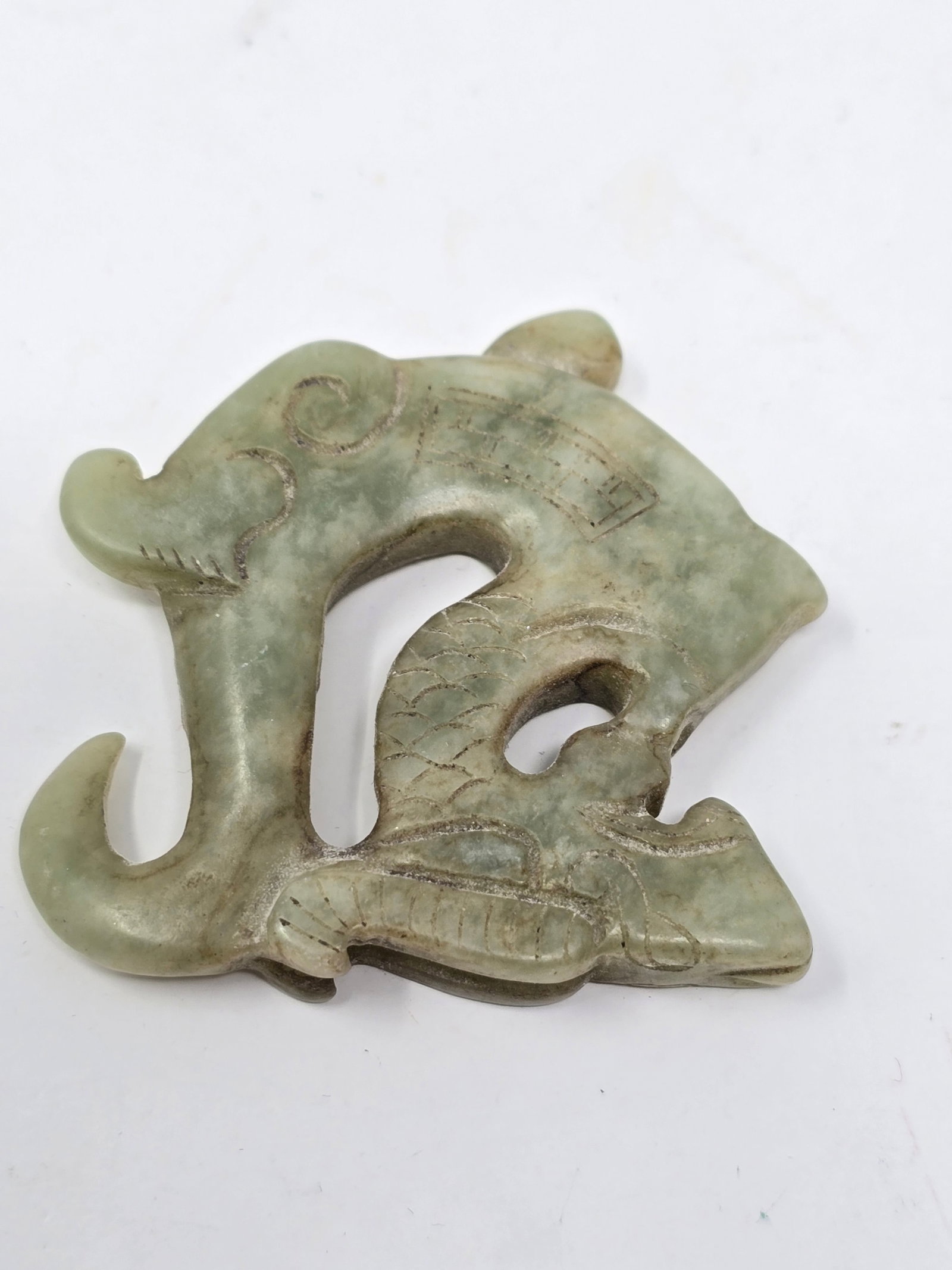 Carved Green Jade Figurine - 2