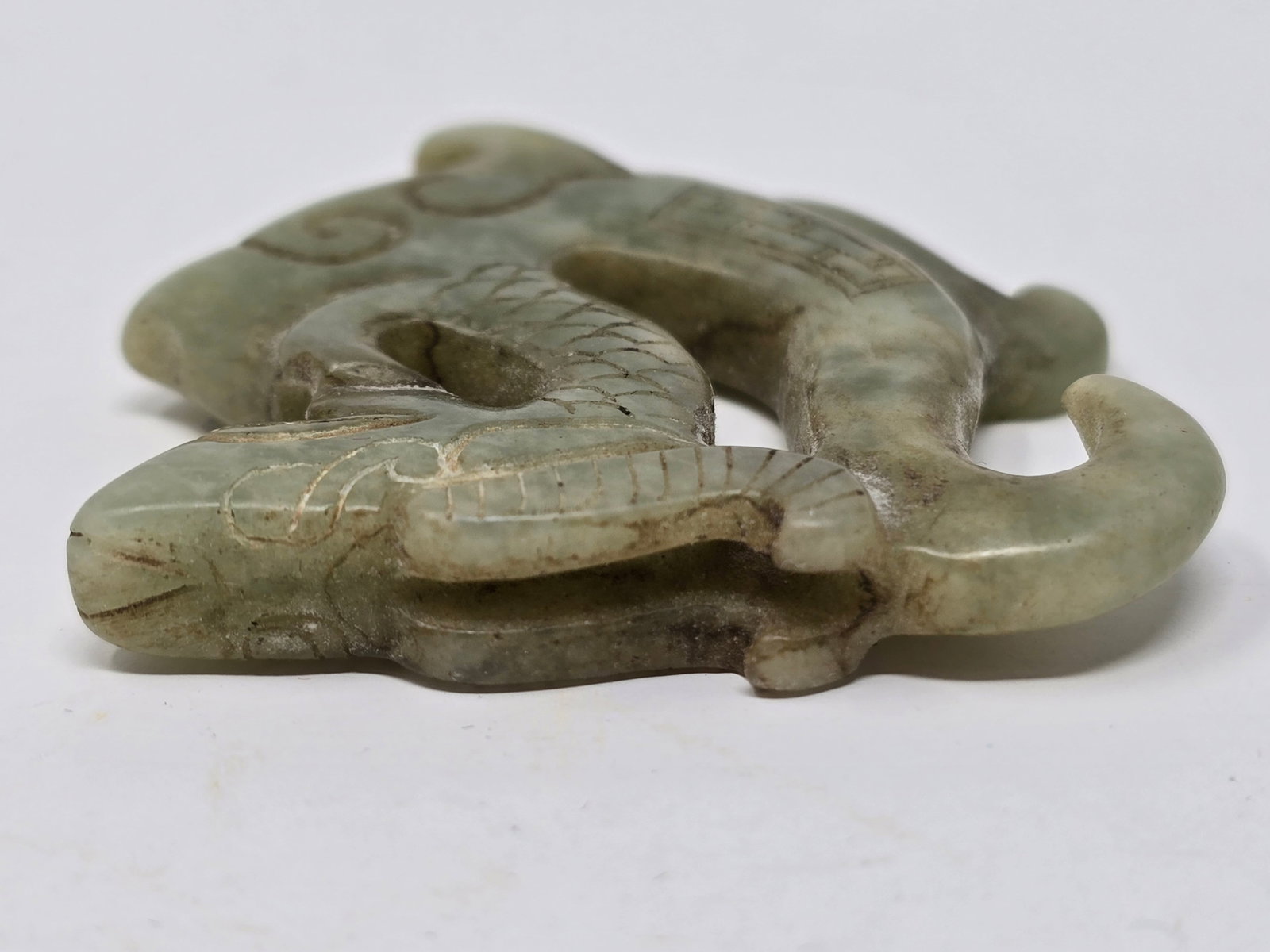 Carved Green Jade Figurine - 5