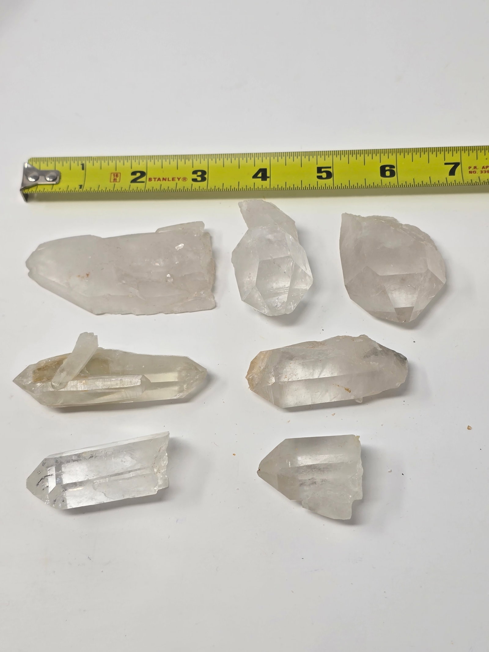 Lot of (7) Pieces of Clear Quartz Crystal (aka "Rock Crystal & "Herkimer Diamond") 284g total - 2