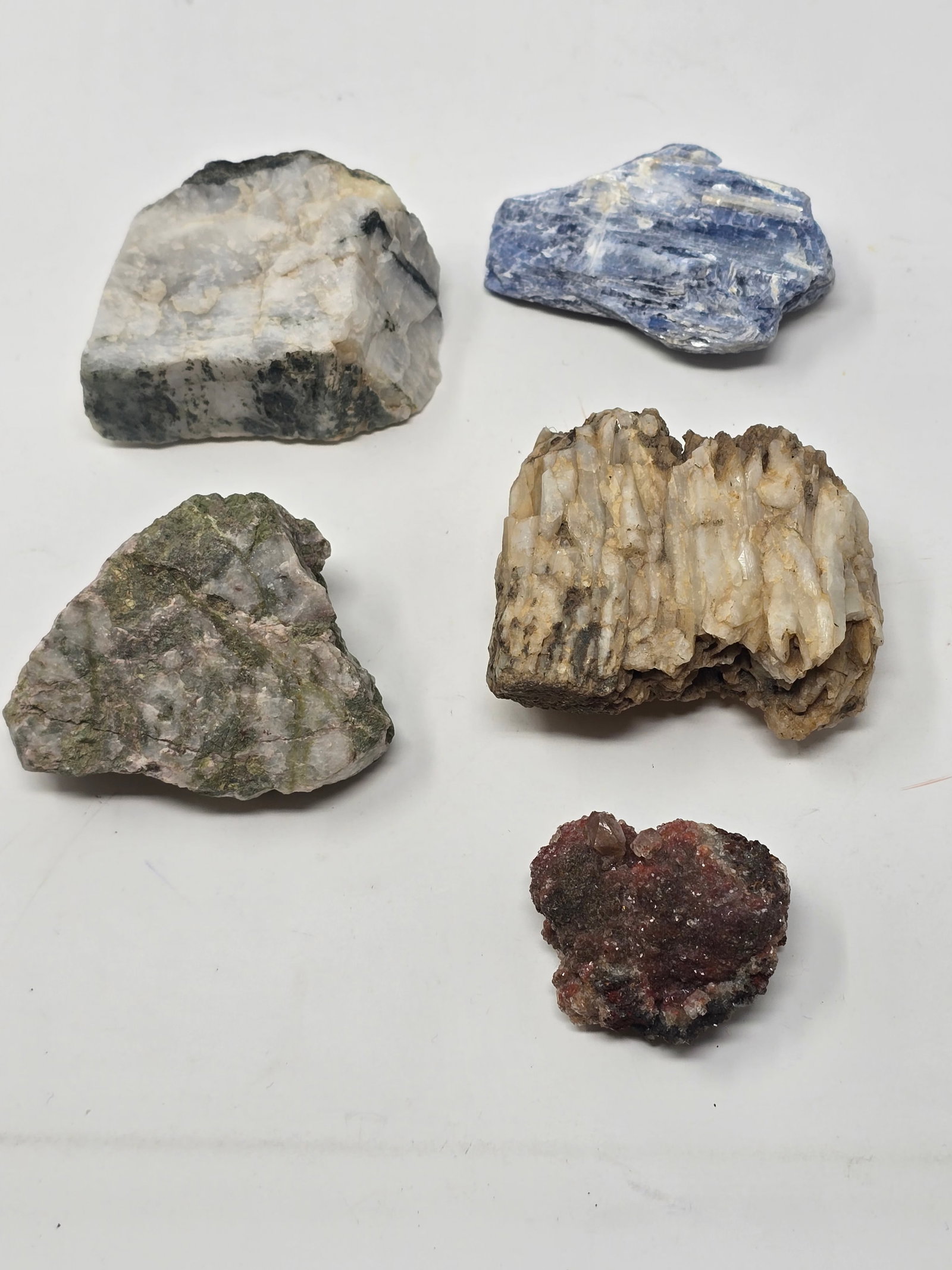 Mixed Lot of (5) Crystals: Epidote, Quartz, Ferruginous, Kyanite & Vanadinite - 2
