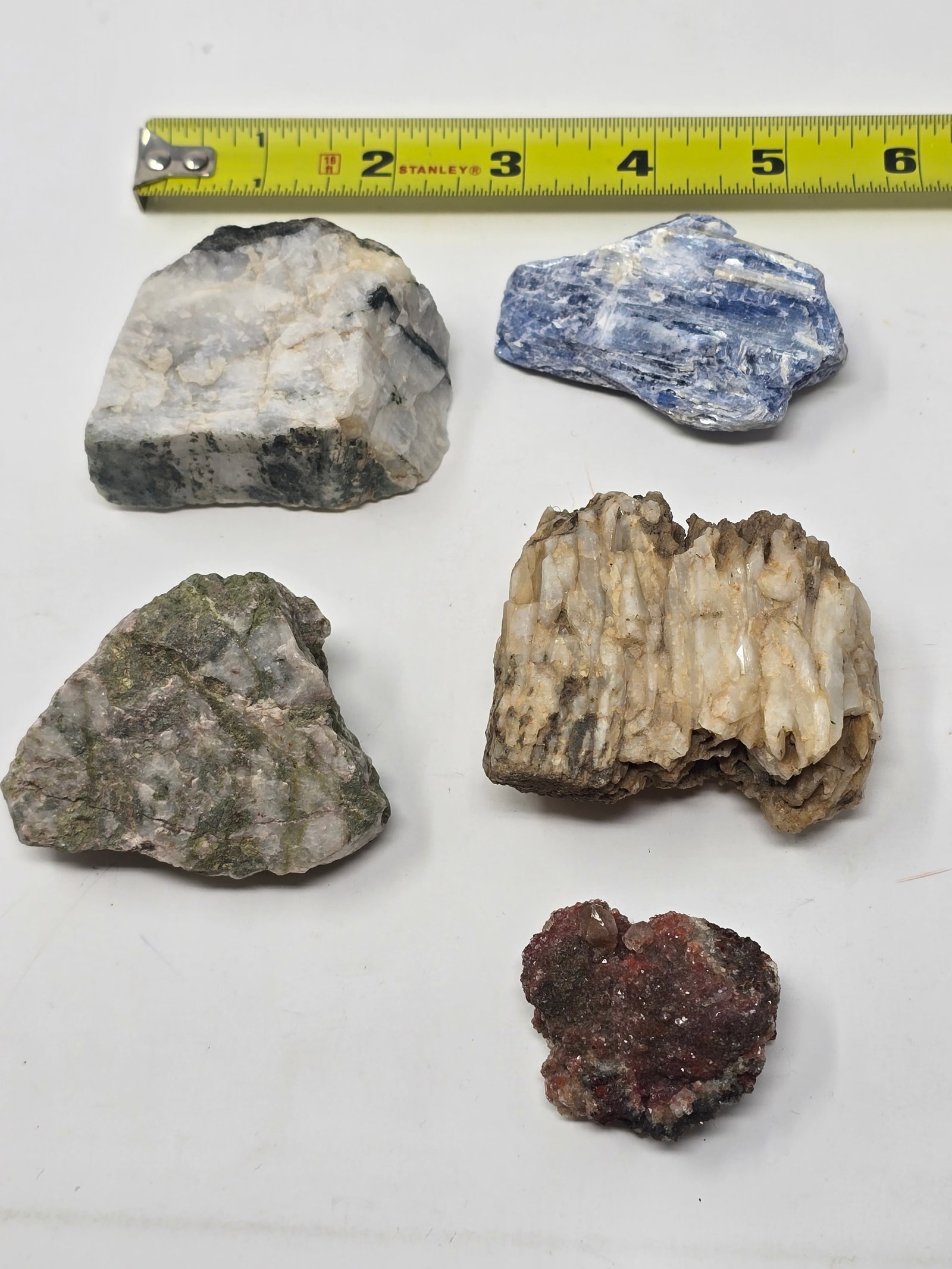Mixed Lot of (5) Crystals: Epidote, Quartz, Ferruginous, Kyanite & Vanadinite - 3