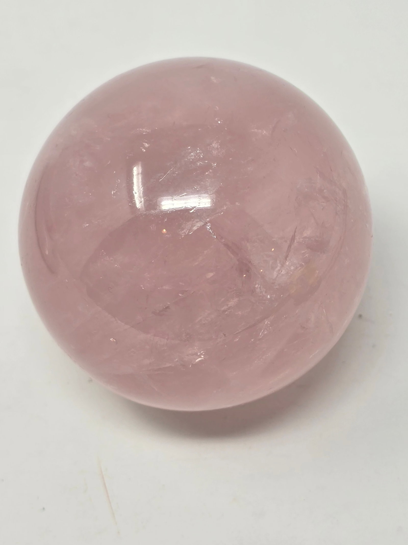 Beautiful Rose Quartz Sphere on a Gold "Serpent" Metal Stand - 2