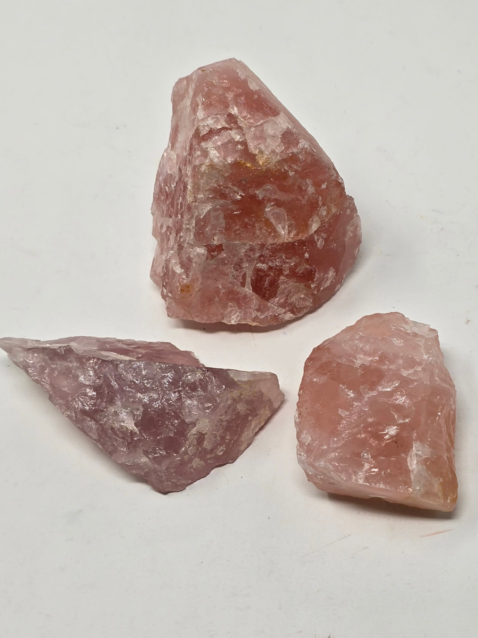 Lot of (3) Pieces of Rose Quartz Crystal (aka "Love Stone" & "Heart Stone") - 2
