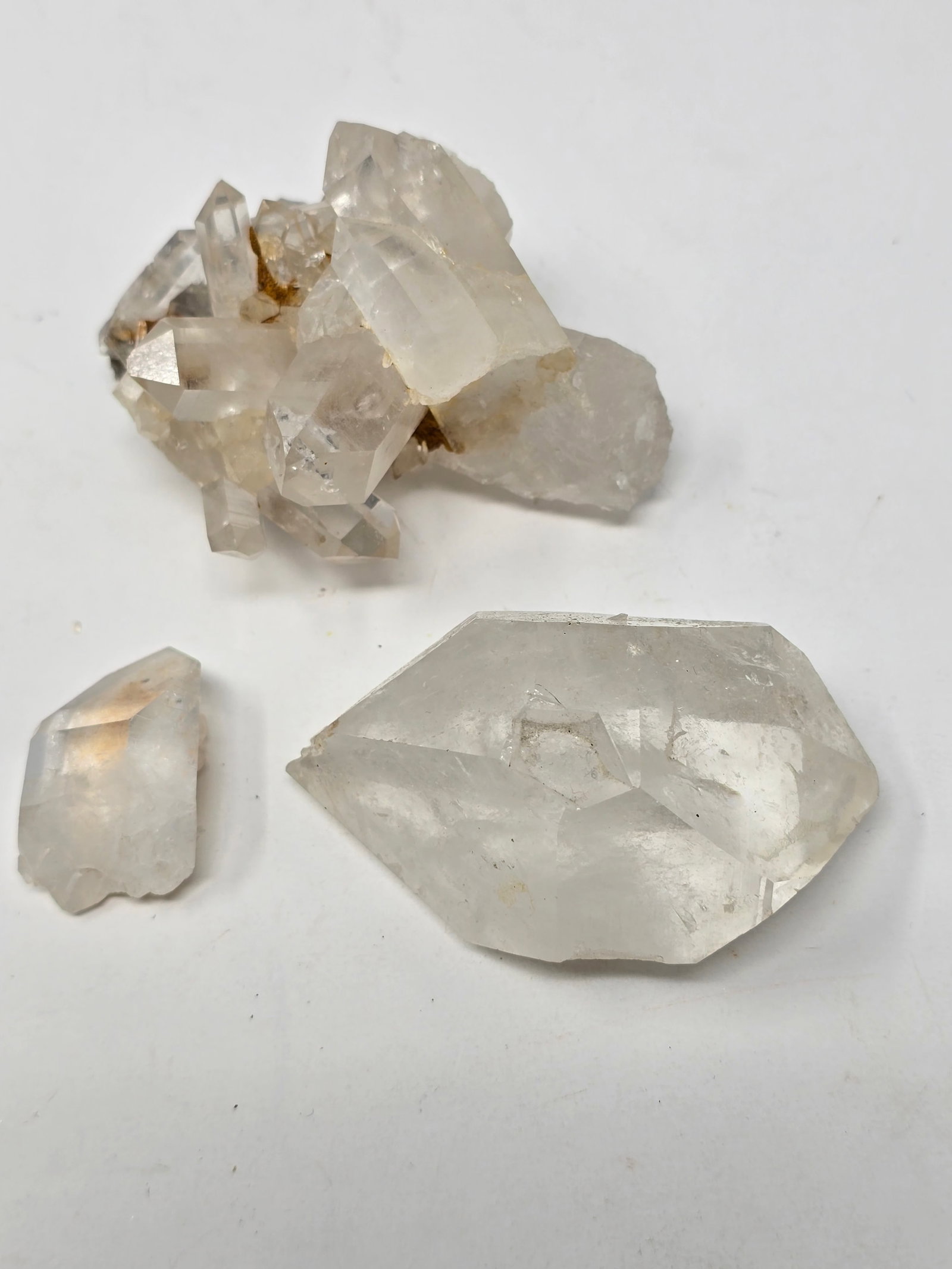 Lot of (3) Pieces of Clear Quartz Crystal (aka "Rock Crystal & "Herkimer Diamond") - 2