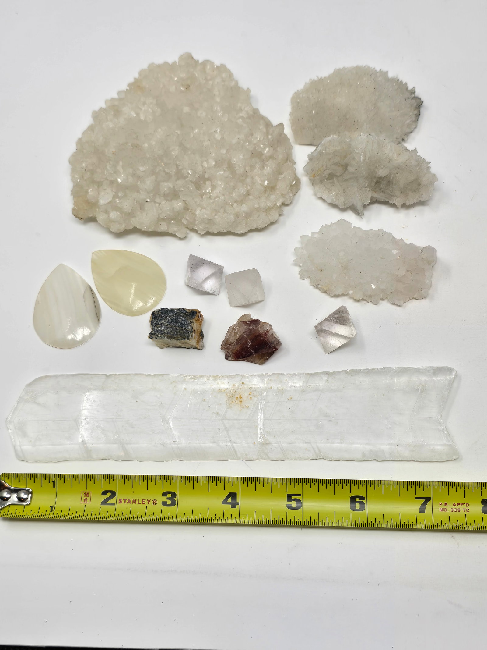Lot of (12) Pieces of Raw and Polished Calcite Crystal (aka "Iceland Spar & Caribbean Calcite") - 3