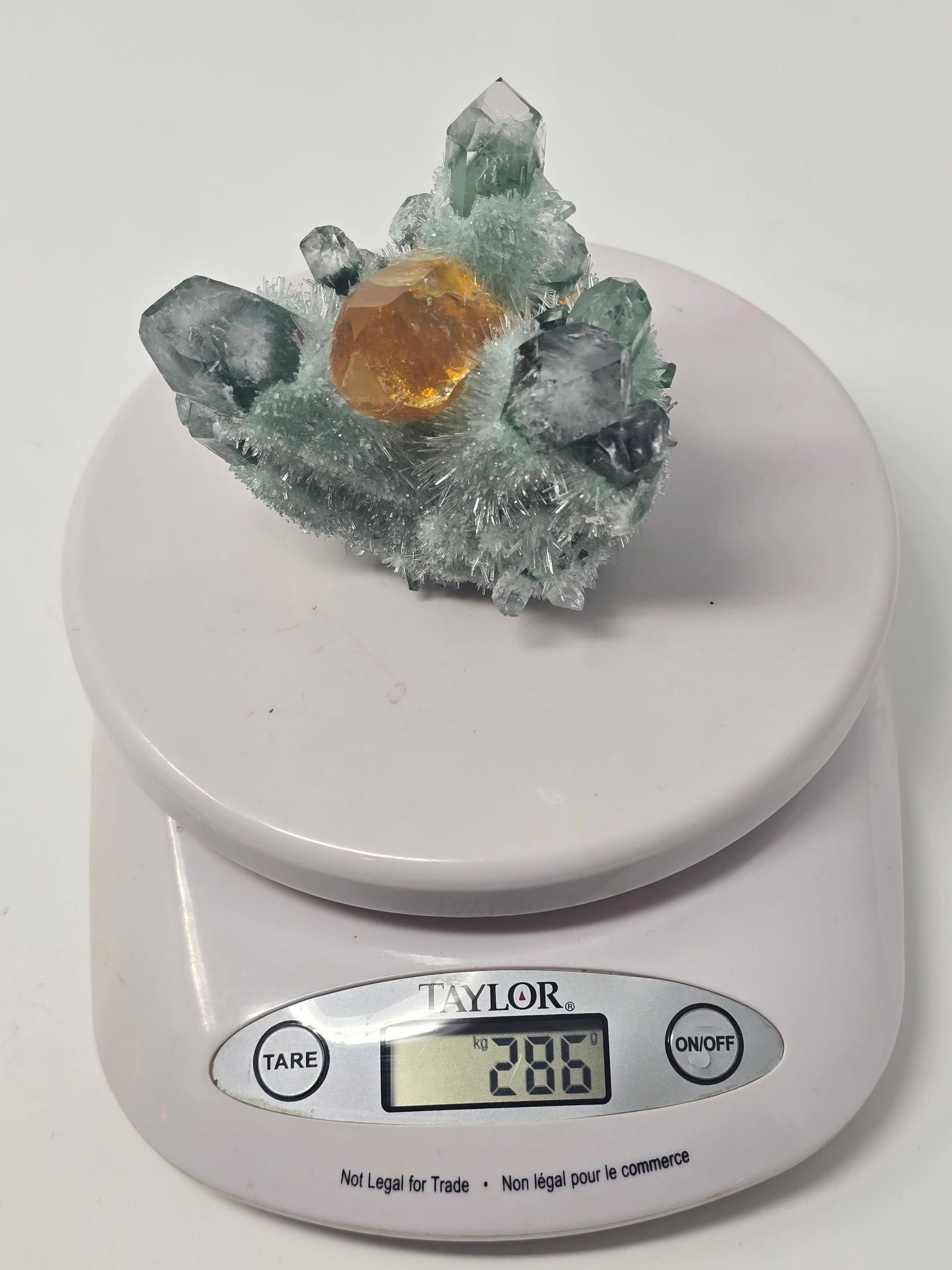 Beautiful Piece of Chromium Quartz Crystal with Embedded Citrine Crystal - 5