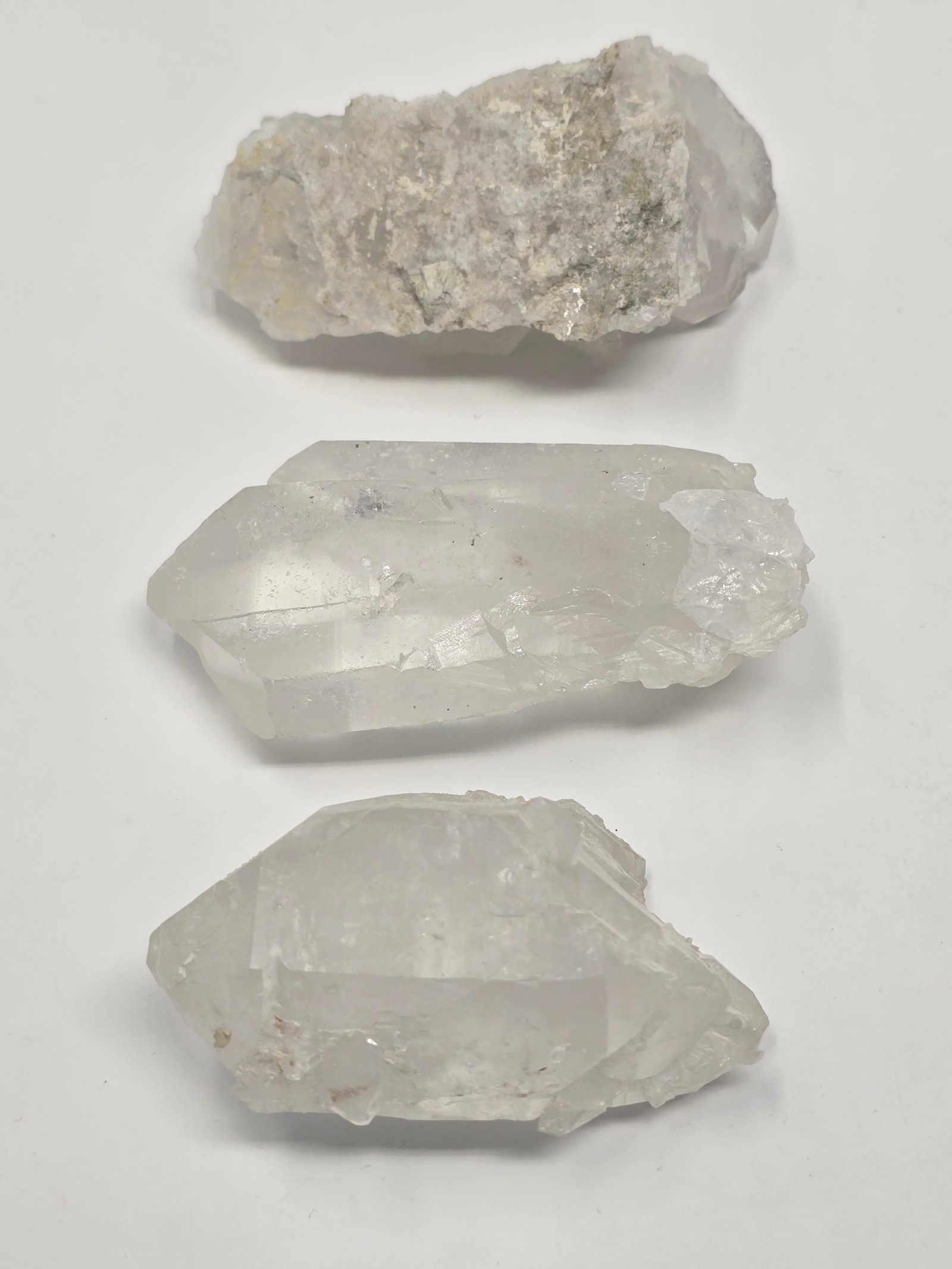 Lot of (3) Clear Quartz Crystals (aka "Rock Crystal & "Herkimer Diamond") - 2