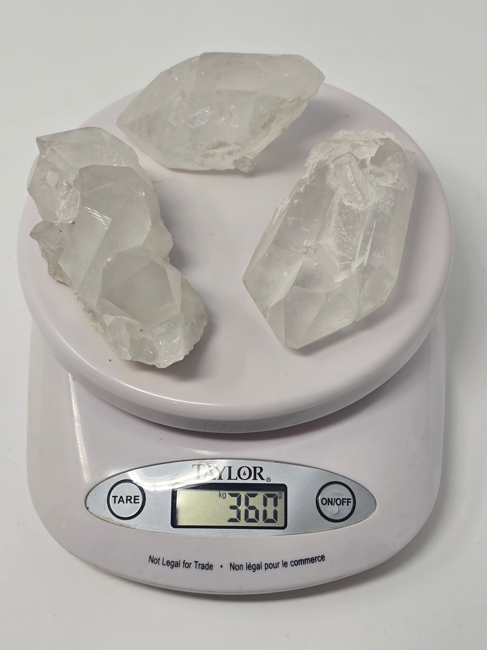 Lot of (3) Clear Quartz Crystals (aka "Rock Crystal & "Herkimer Diamond") - 4