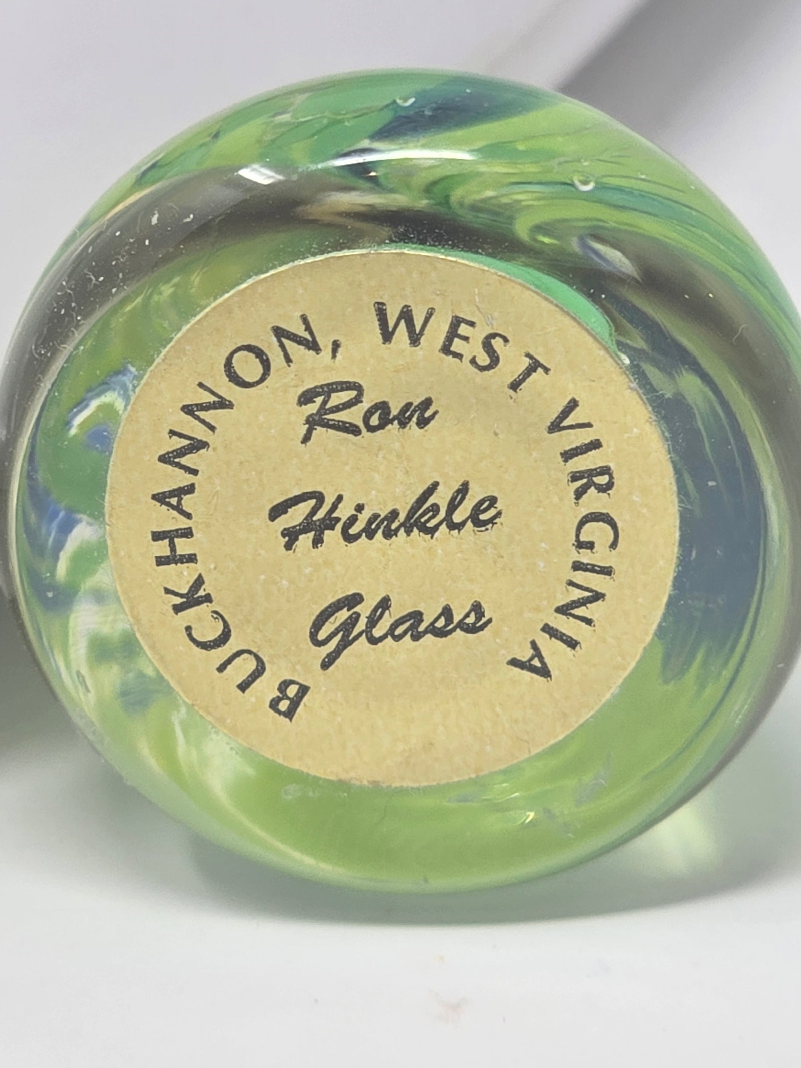 Small "Ron Hinkle" Art Glass Paperweight - 3