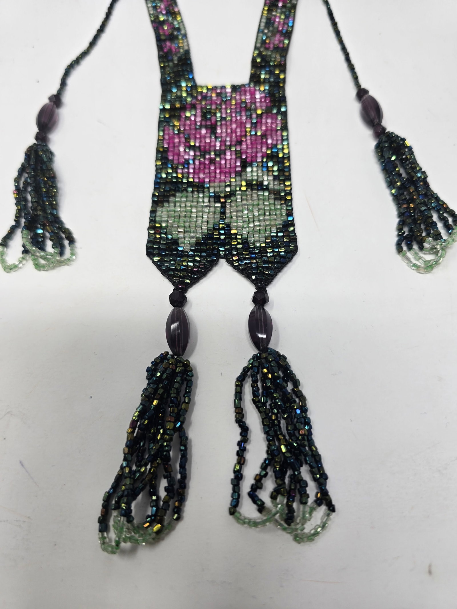 Patchwork Peyote Beaded Necklace - 2