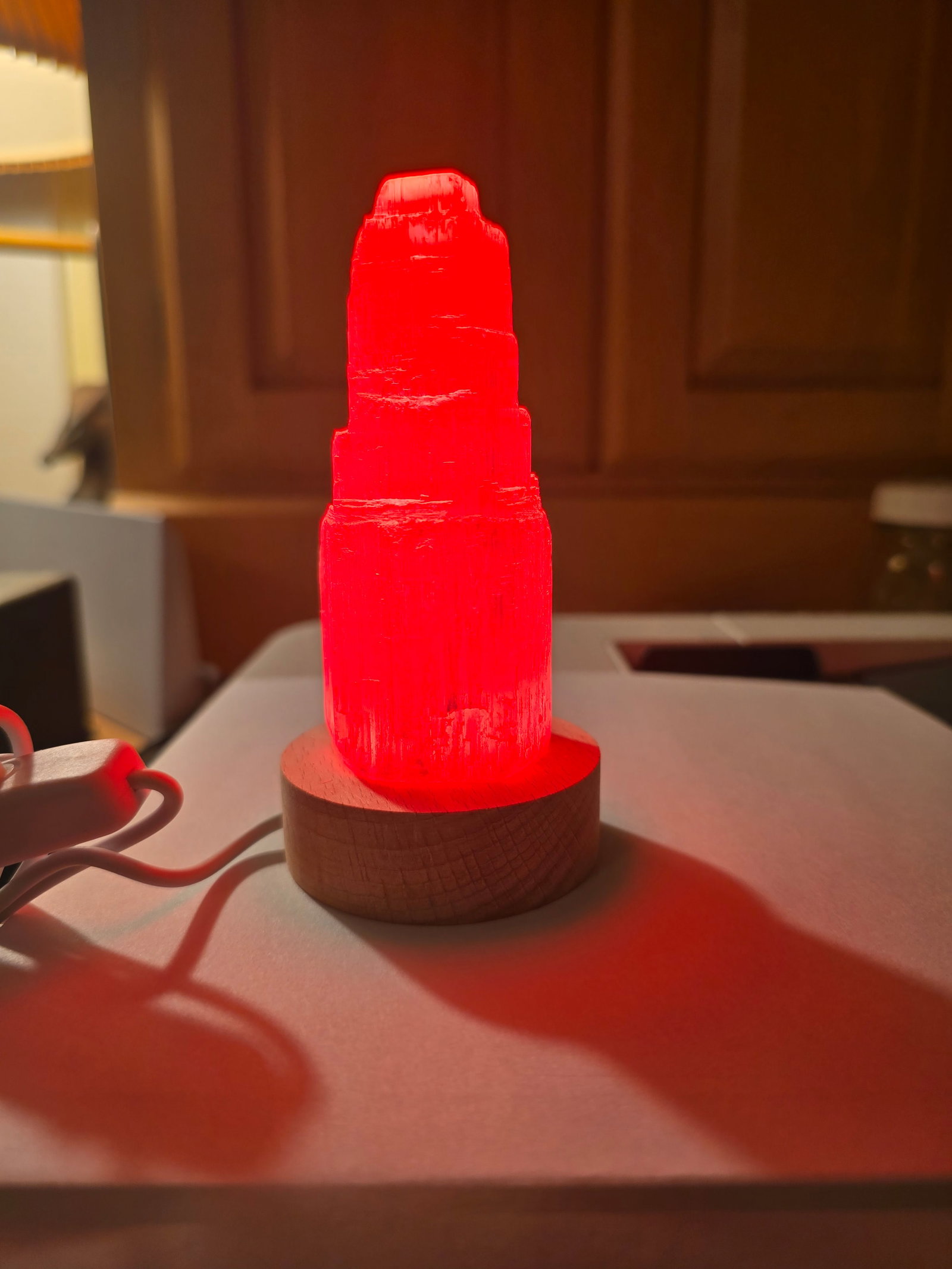 Earthbound Trading Company Mini Color-changing Light with Selenite Tower - 8
