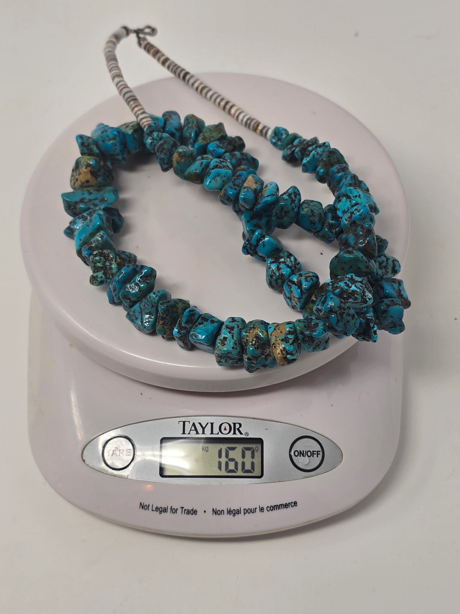 Beautiful Howlite (aka "Imitation Turquoise") Nugget Necklace - 7