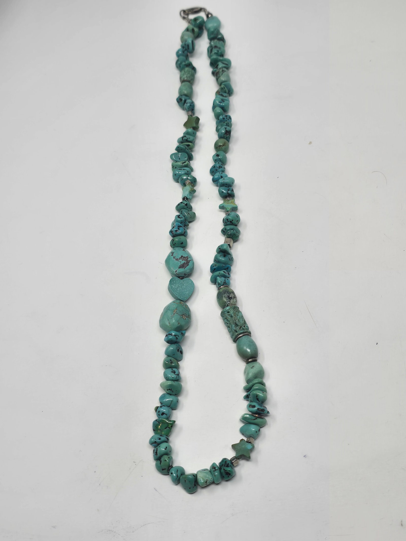 Unique Howlite (aka "Imitation Turquoise") Nugget Necklace - 2