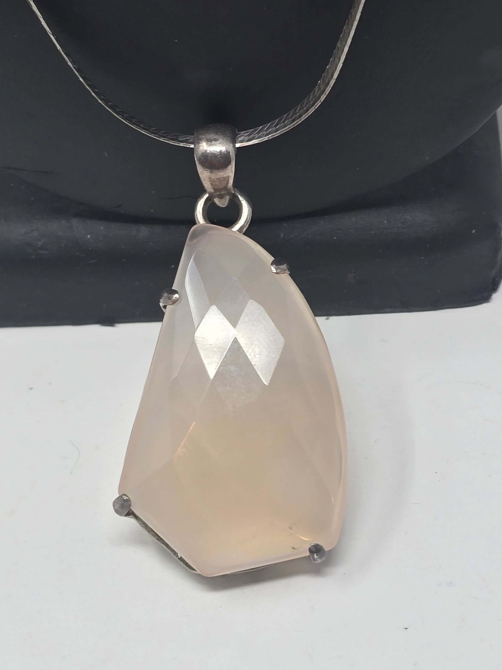 925 Sterling Silver Agate Pendant Necklace - 2